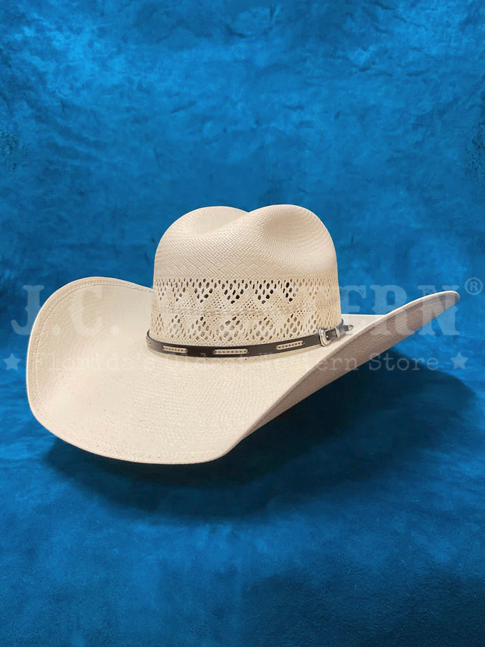 Larry Mahan MSP430BUHX 10X BUCKHORN Straw Cowboy Hat in Ivory - Perfect for Western Rodeo, Country Music Festivals & Outdoor Adventures