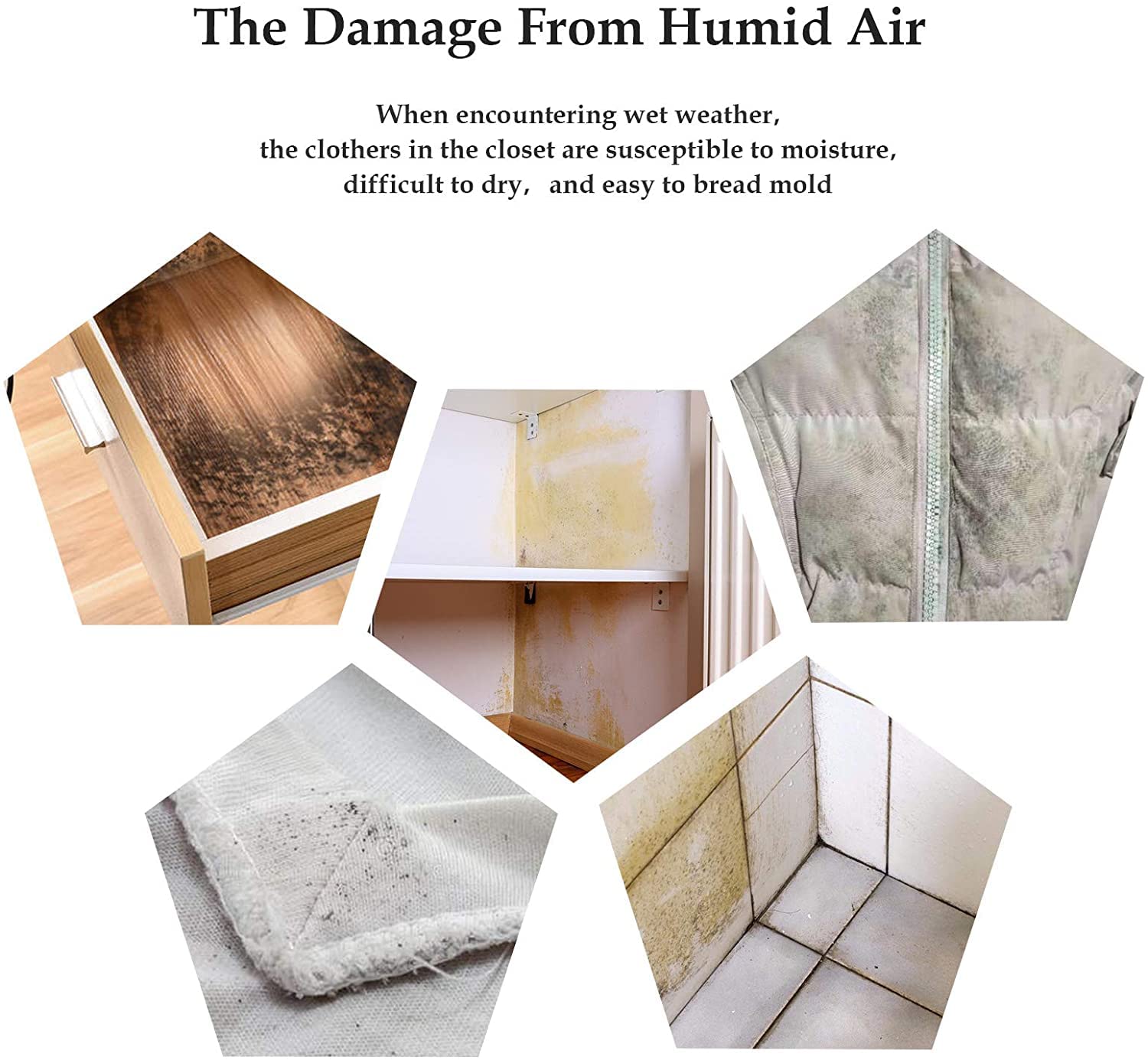 10 Pack Hanging Moisture Absorber Bags - 90g Each - Dehumidifier for Bathroom, Closet & Cabinet - Anti-Mold & Moisture Resistant - Ideal for Damp Spaces, Laundry Room, RV & Storage Areas