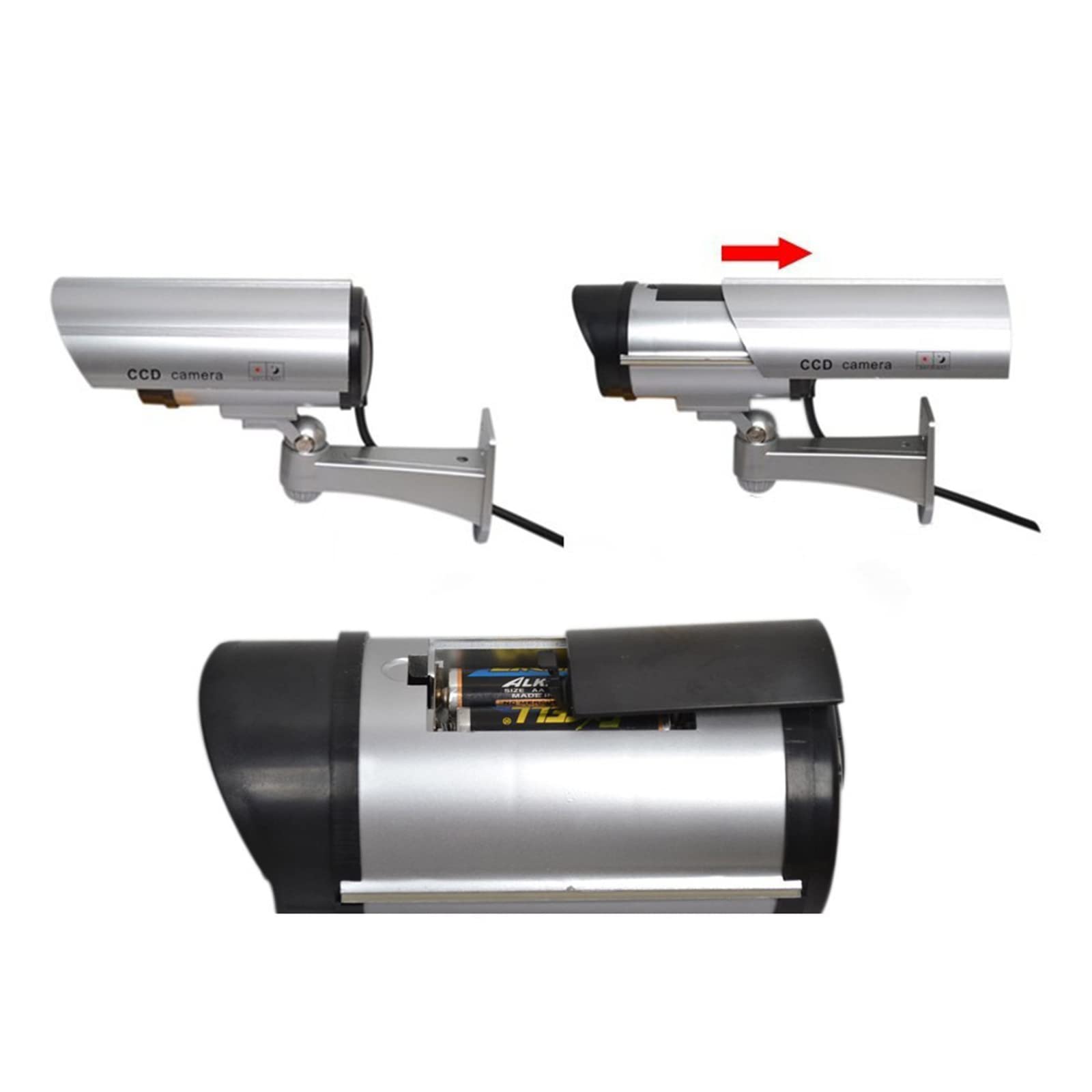 Fake Security Camera with Flashing LED - Dummy Surveillance Camera for Indoor & Outdoor Use | Home & Business Theft Deterrent | Perfect for Garage, Yard, and Office Security