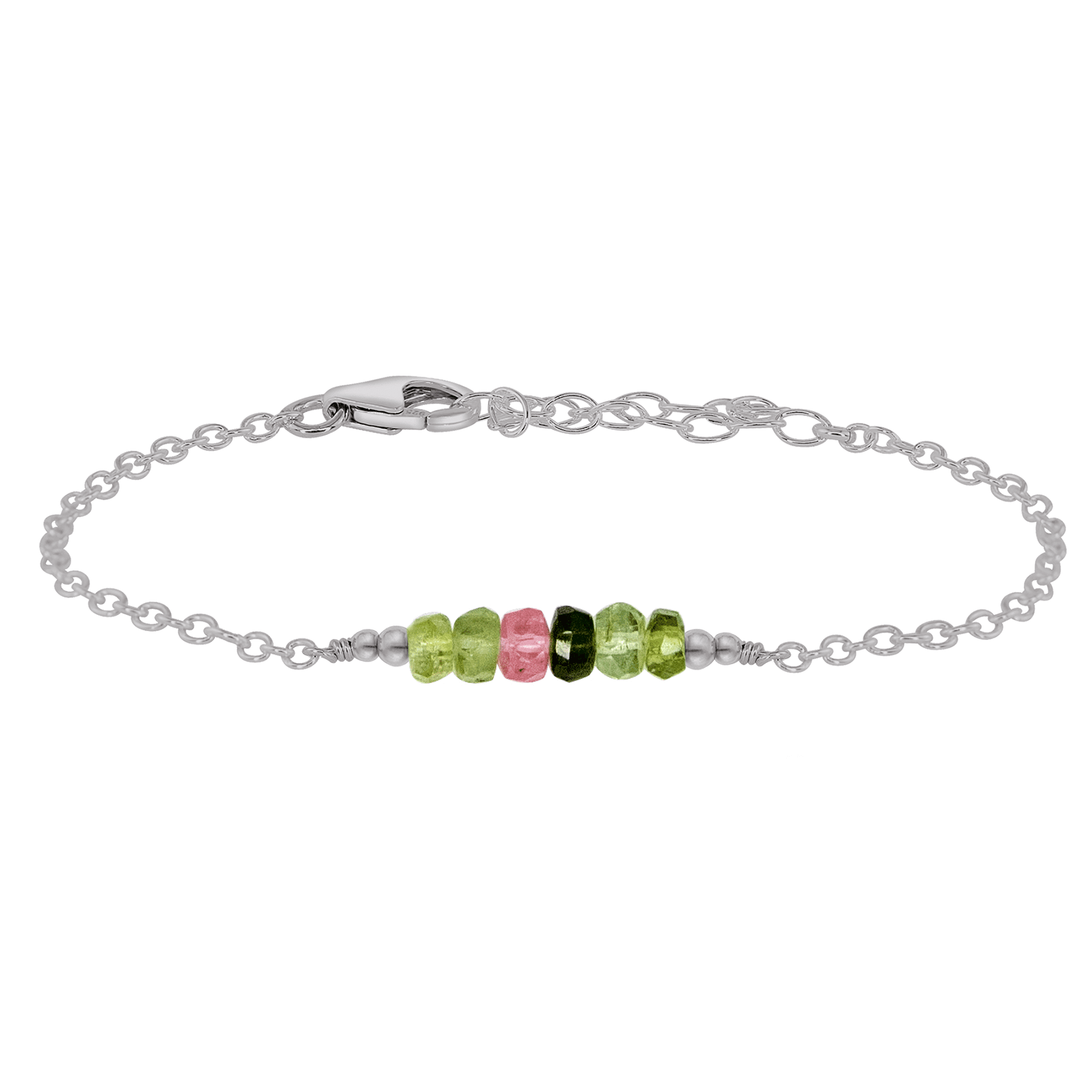 Sparkling Rainbow Tourmaline Gemstone Faceted Bead Bar Bracelet for Women - Handmade Crystal Healing Jewelry for Yoga, Meditation & Positive Energy