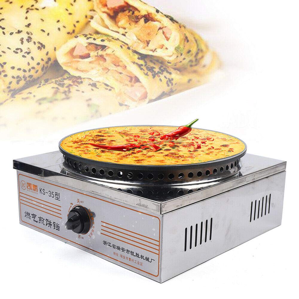Commercial LPG Crepe Maker Pancake Machine - Non-Stick Single Hotplate Griddle with Adjustable Temperature for Restaurants, Cafes & Home Breakfast (LPG Model A01) - Perfect for Making Crepes, Pancakes, Tortillas & More