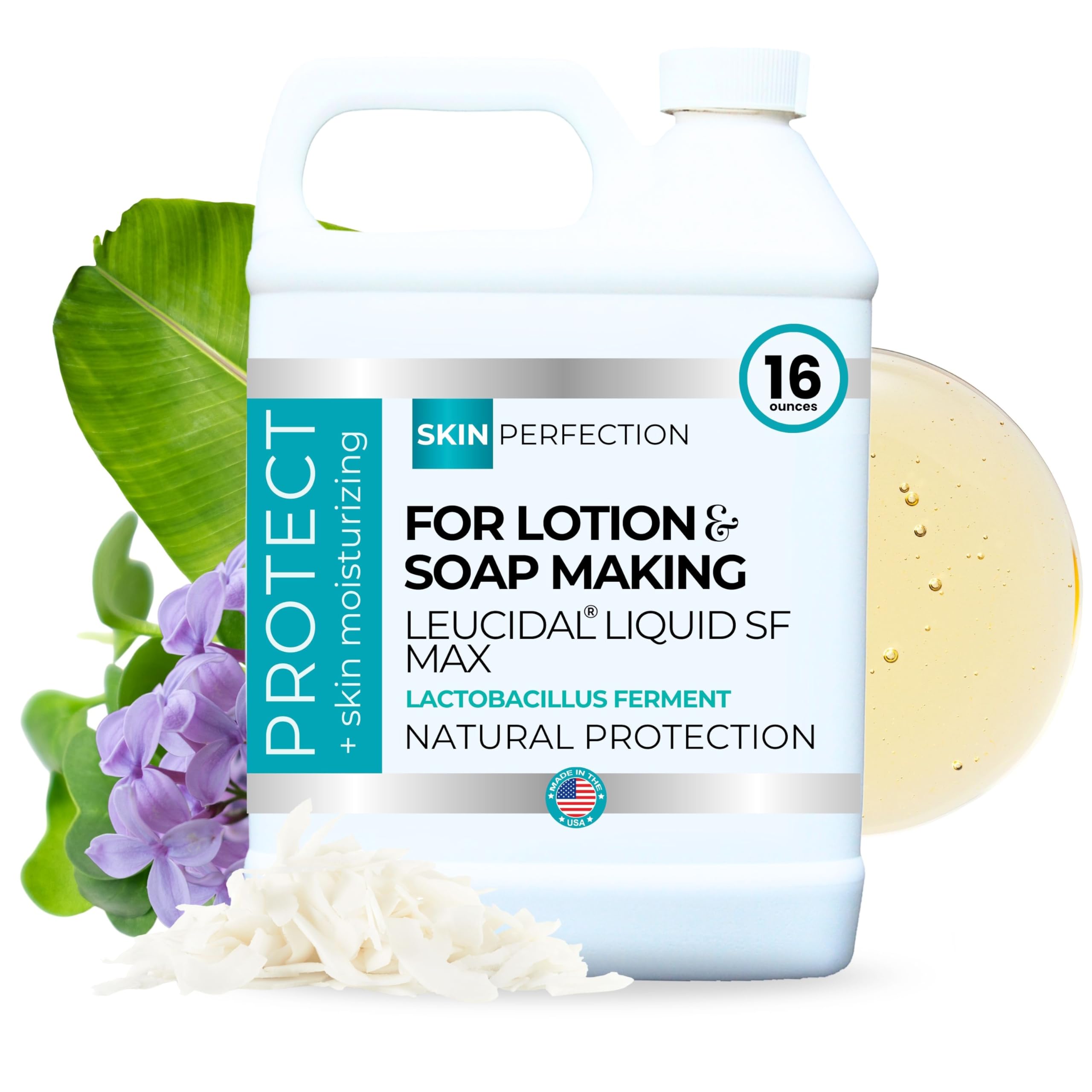 Natural Leucidal Liquid SF Max 16 Oz - Organic Preservative for Cosmetics, Skin Care & Lotion Making | Safe Alternative to Chemical Preservatives | Perfect for DIY Beauty Products & Organic Formulations
