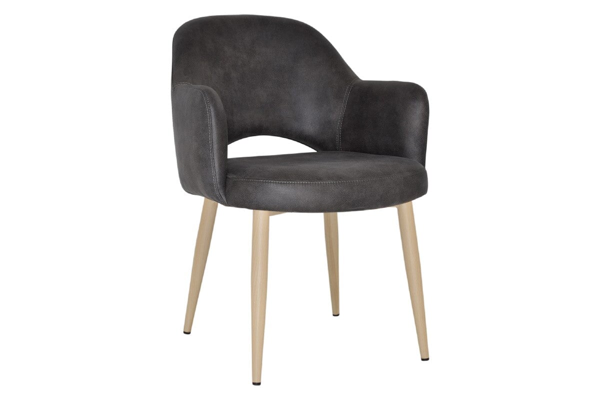 EZ Hospitality Cairo Indoor Armchair with Sturdy Metal Base & Birch Wood Legs - Perfect for Living Room, Office, or Waiting Area