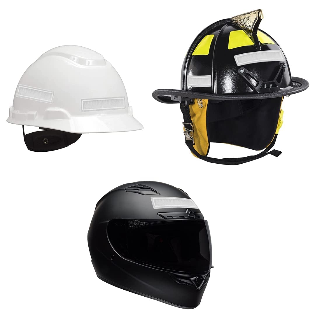 High Visibility Reflective Hard Hat Stickers - 16 Pack with Strong Adhesive & Glow in Dark Feature | Durable Safety Helmet Decals for Construction Workers & Industrial Use | Perfect for Night Shifts, Road Work & Hazardous Job Sites