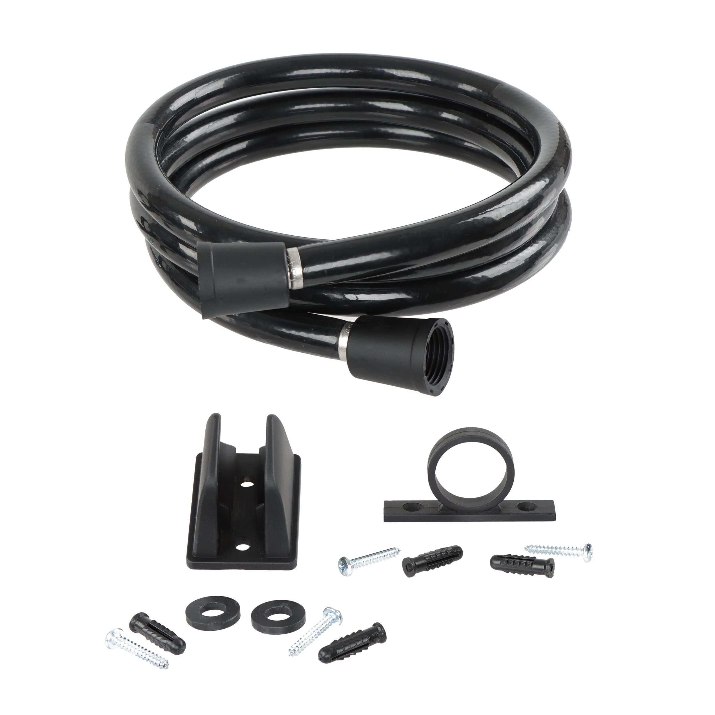 Empire RV Shower Hose - 60in Black Vinyl Flexible for Camping & Travel