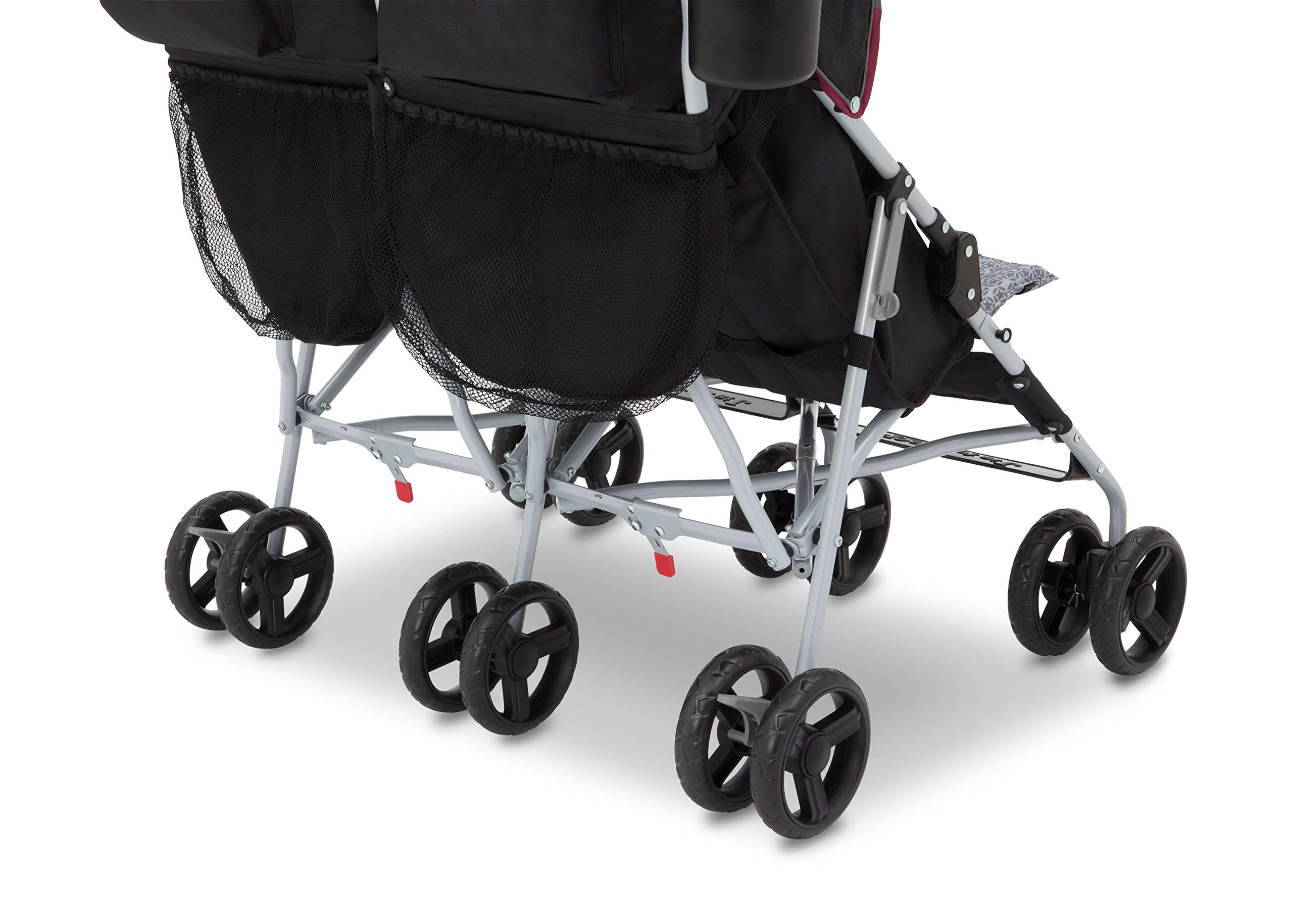 Jeep Scout Double Stroller for Toddlers - Lightweight Side by Side Baby Stroller with Canopy & Storage Basket, Lunar Burgundy - Perfect for Twins, Siblings or Daycare Use at Parks, Malls & Outdoor Adventures