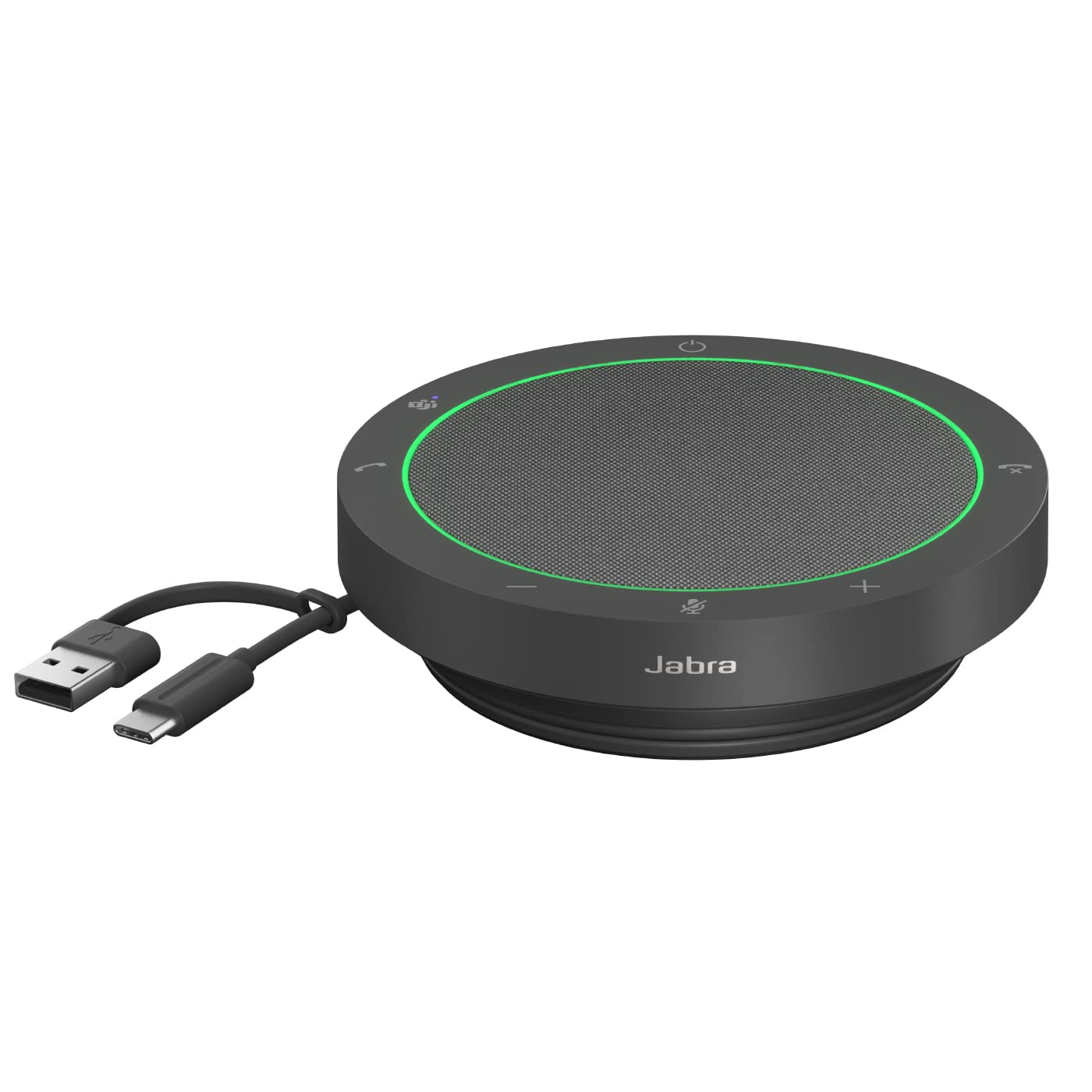 Jabra Speak2 40 Portable Speakerphone with 4 Noise-Cancelling Microphones, 50mm Full-Range Speaker & Wideband Audio - USB A/USB C Connectivity - Zoom & Google Meet Certified - Dark Grey - Perfect for Remote Work, Conference Calls & Home Office Meetings