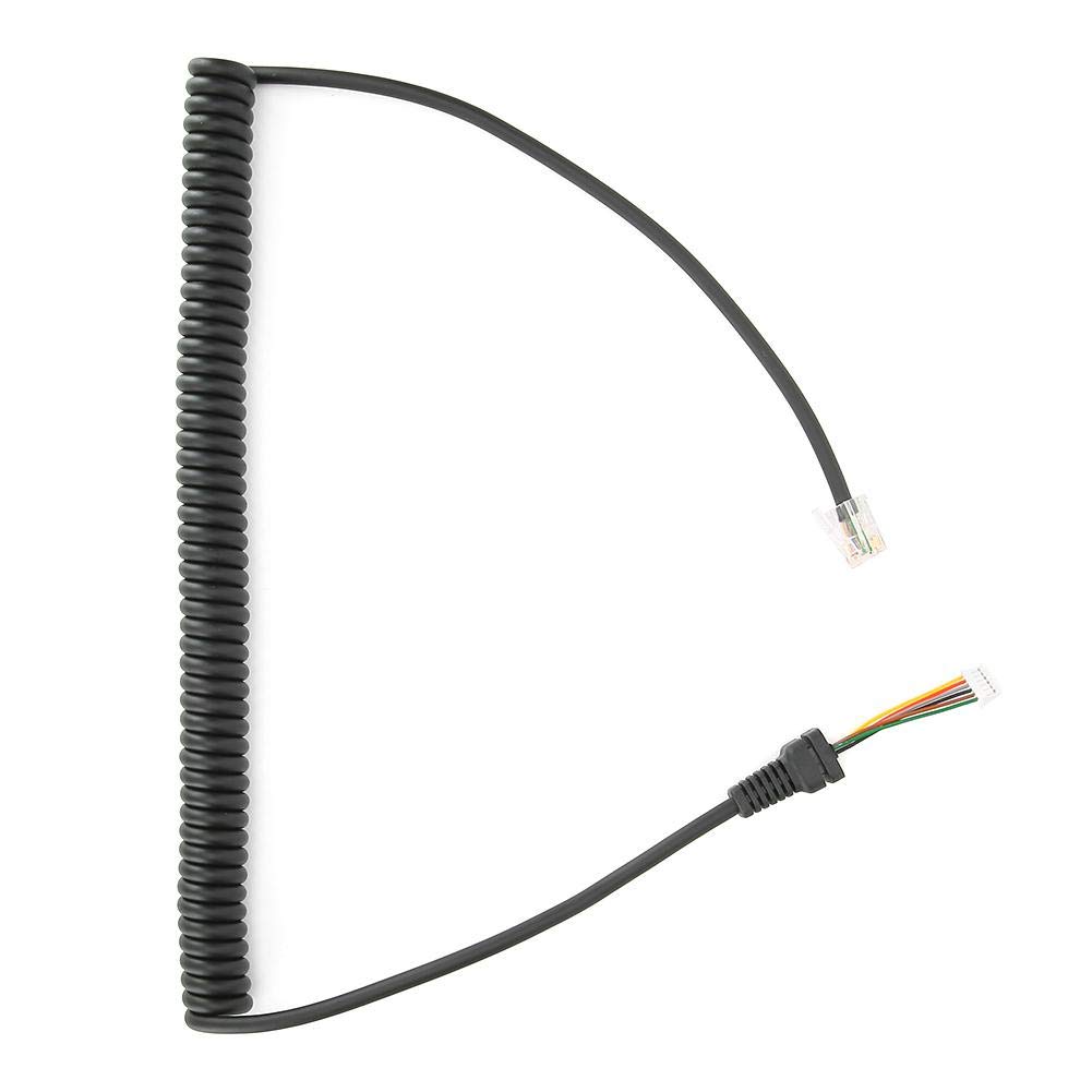 AMONIDA Black Quick Install Microphone Cable - High Quality Replacement for YEASU MH-48A6J & FT-7800 - Durable Eco-Friendly Silicone Hand Mic Cord - Perfect for Radio Communication, Ham Radio, and Professional Audio Setups