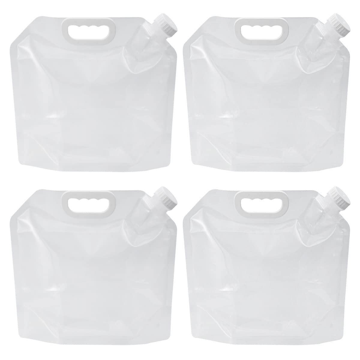 **Cabilock 4-Pack Collapsible Water Storage Bags - Clear Plastic Camping Kettle, Water Jug & Travel Container - Foldable Drinking Water Carrier for Hiking, Backpacking & Outdoor Adventures**