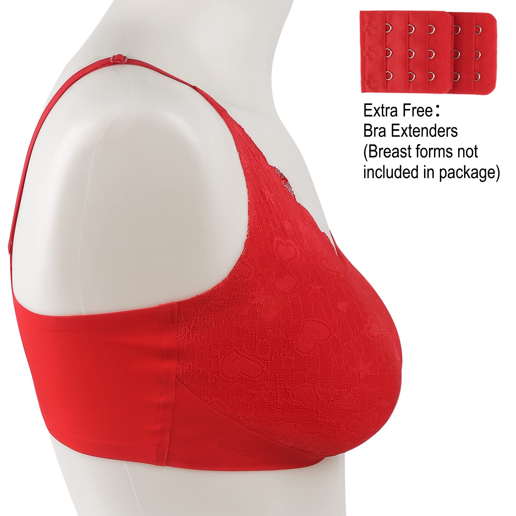 IVITA Post-Surgery Mastectomy Bra with Silicone Breast Forms - Comfortable Pocket Bra for Prosthesis & Crossdressers - Ideal for Transgender Women & Breast Cancer Recovery