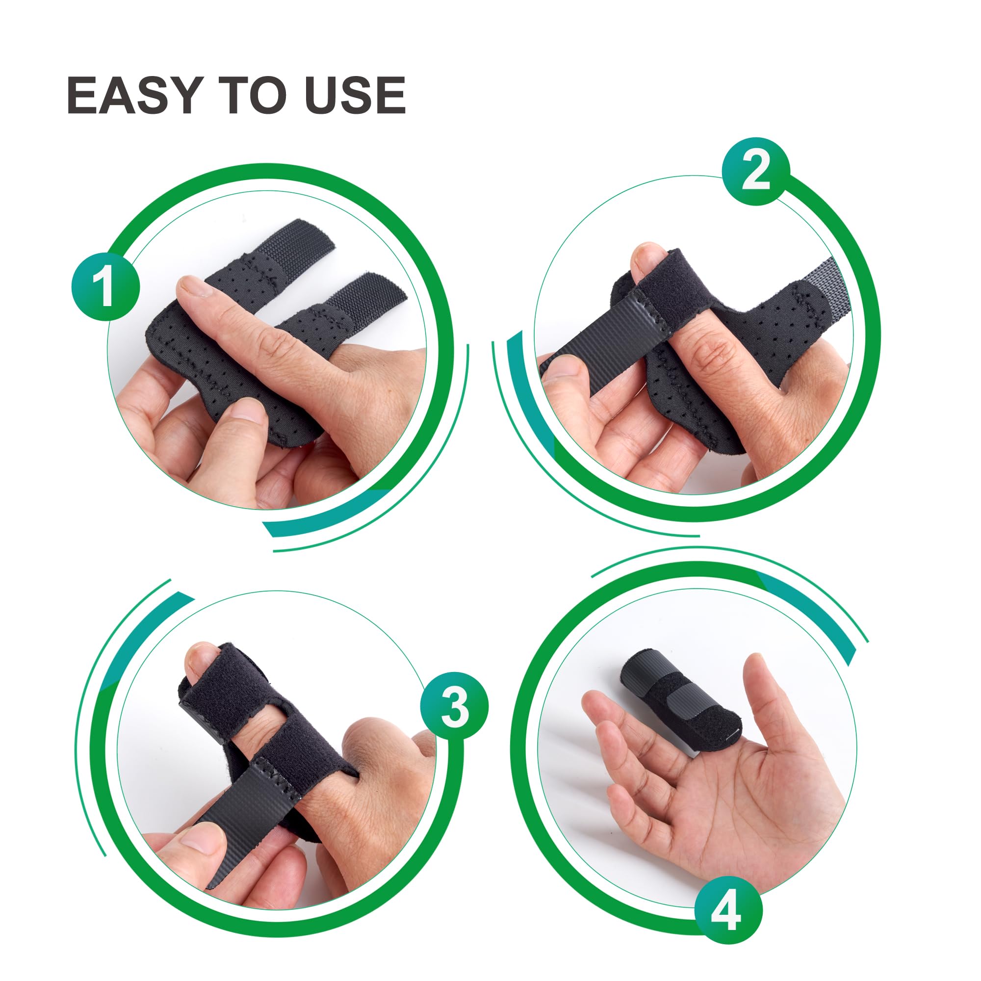 Mallet Finger Splint for Pain Relief - Adjustable Trigger Finger Brace for Thumb, Index, Middle, Ring & Pinky - Ideal for Typing, Gaming & Injury Recovery