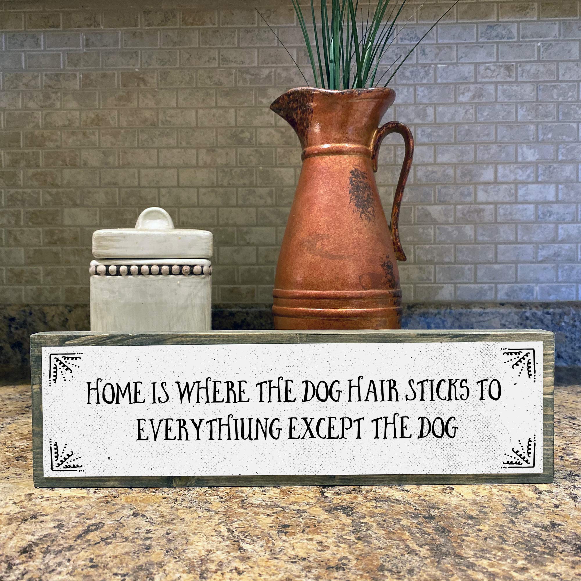 Handmade Rustic Metal & Wood Dog Sign - Cute Farmhouse Wall Decor for Dog Lovers - Perfect Pet Gift for Home, Living Room, or Office Decorations