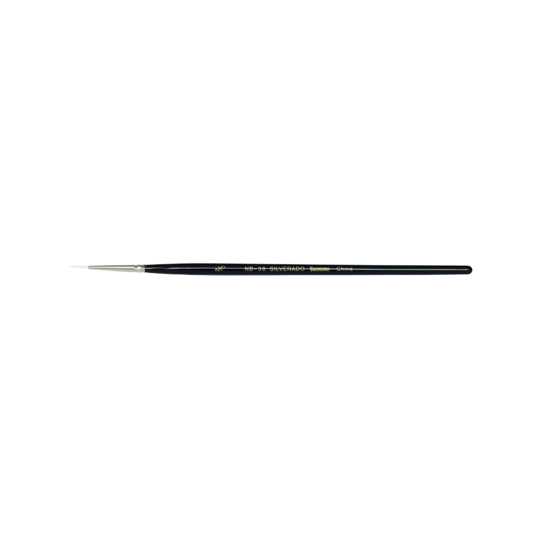 Silverado White Nylon Brush Size 00 - 3/64 x 9/32 (NB38 00) - Perfect for Detail Cleaning, Model Painting, and Precision Work