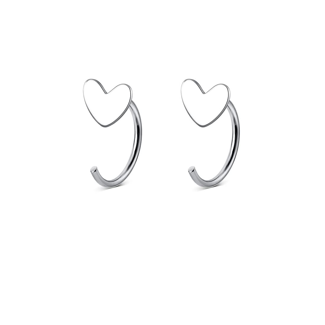 Yestrong 925 Sterling Silver Heart Hoop Earrings for Women - Small Huggie Open Hoops, Cartilage Cuffs & Piercing Jewelry - Perfect for Everyday Wear, Gifts & Special Occasions
