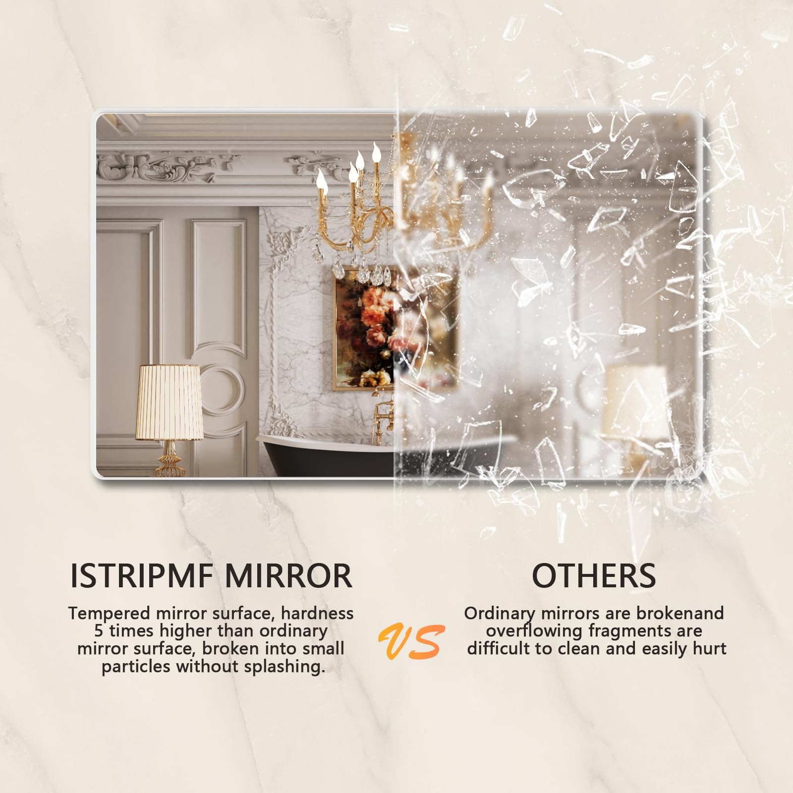 48x32 Inch White Bathroom Vanity Mirror - Rounded Rectangle Matte Wall Mirror with Metal Frame, Farmhouse Style, Tempered Glass (Horizontal/Vertical Mounting) - Perfect for Bathrooms, Bedrooms, and Entryway Décor