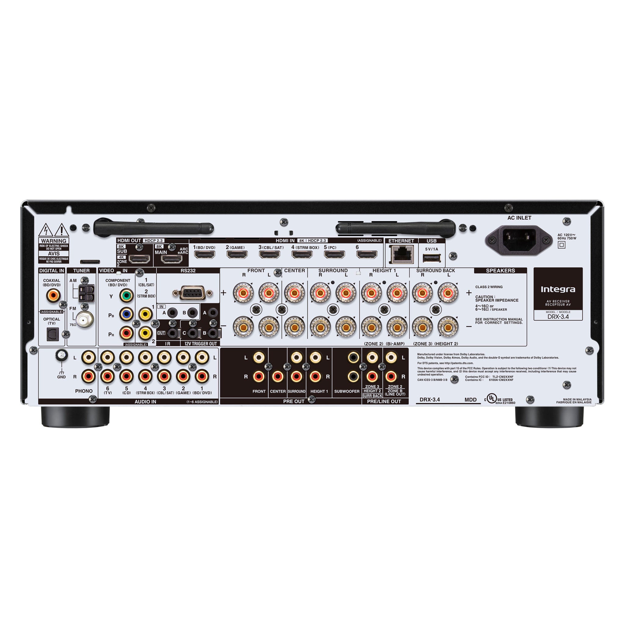 Integra DRX 3.4 9.2 Channel AV Receiver with Dolby Atmos - Premium Home Theater Audio System for Movies, Music & Gaming