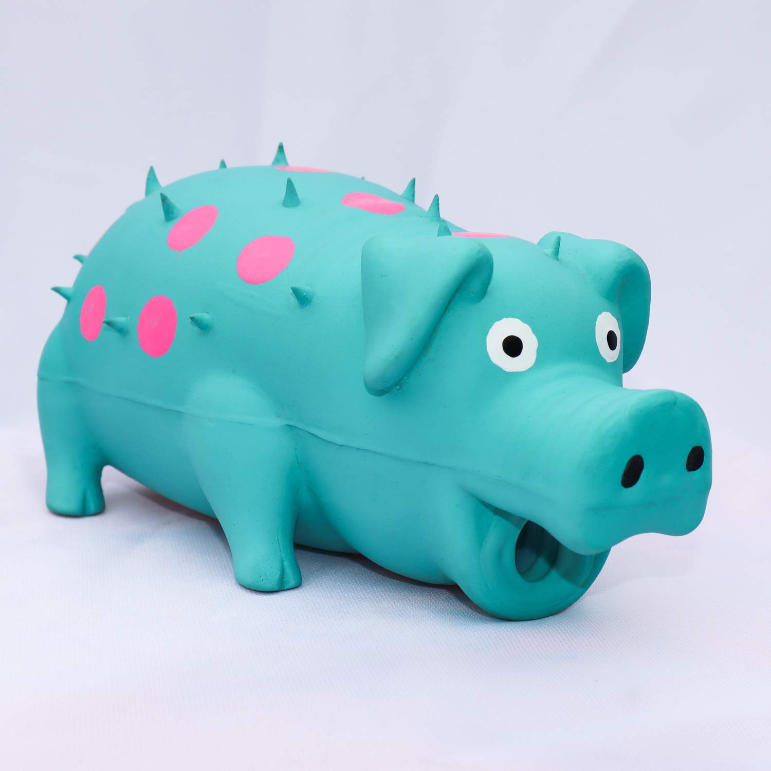 8 Inch Latex Grunting Pig Sound Dog Toy - Squeaky Oinking Chew Toy for Puppies & Dogs | Interactive Play, Training Reward & Stress Relief