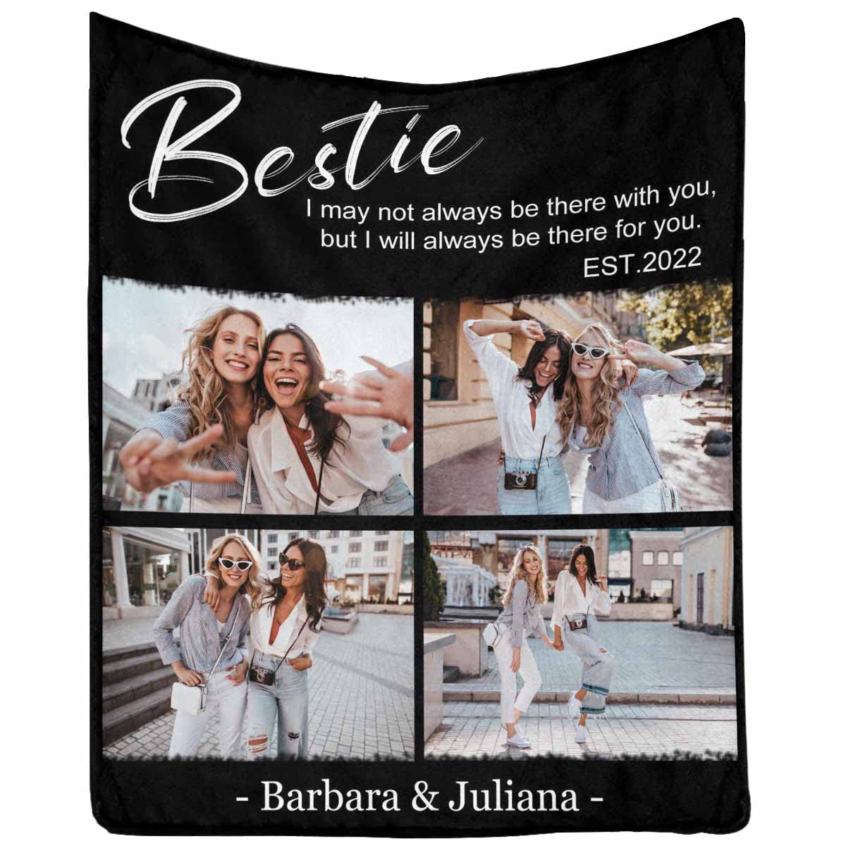 Personalized Best Friend Blanket for Women - Custom Photo Gift for BFFs, 60x80 Inches, Perfect for Birthday, Christmas, and Cozy Nights Together
