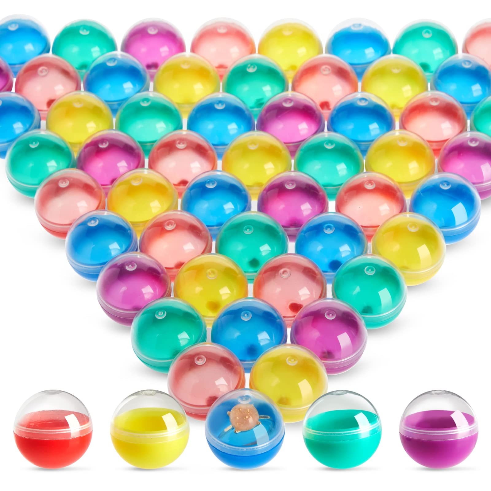 250-Pack 1 Inch Vending Machine Capsules - Bulk Gumball, Toy & Temporary Tattoo Refills (5 Colors) for Arcades, Parties & Retail Stores