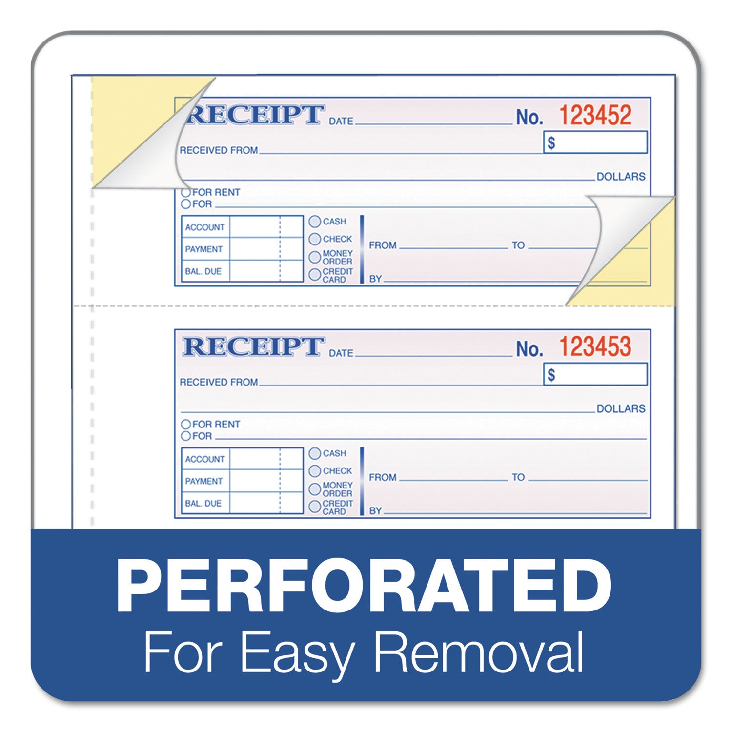 Adams® Carbonless Receipt Book - 3-Part NCR Paper, 7.19
