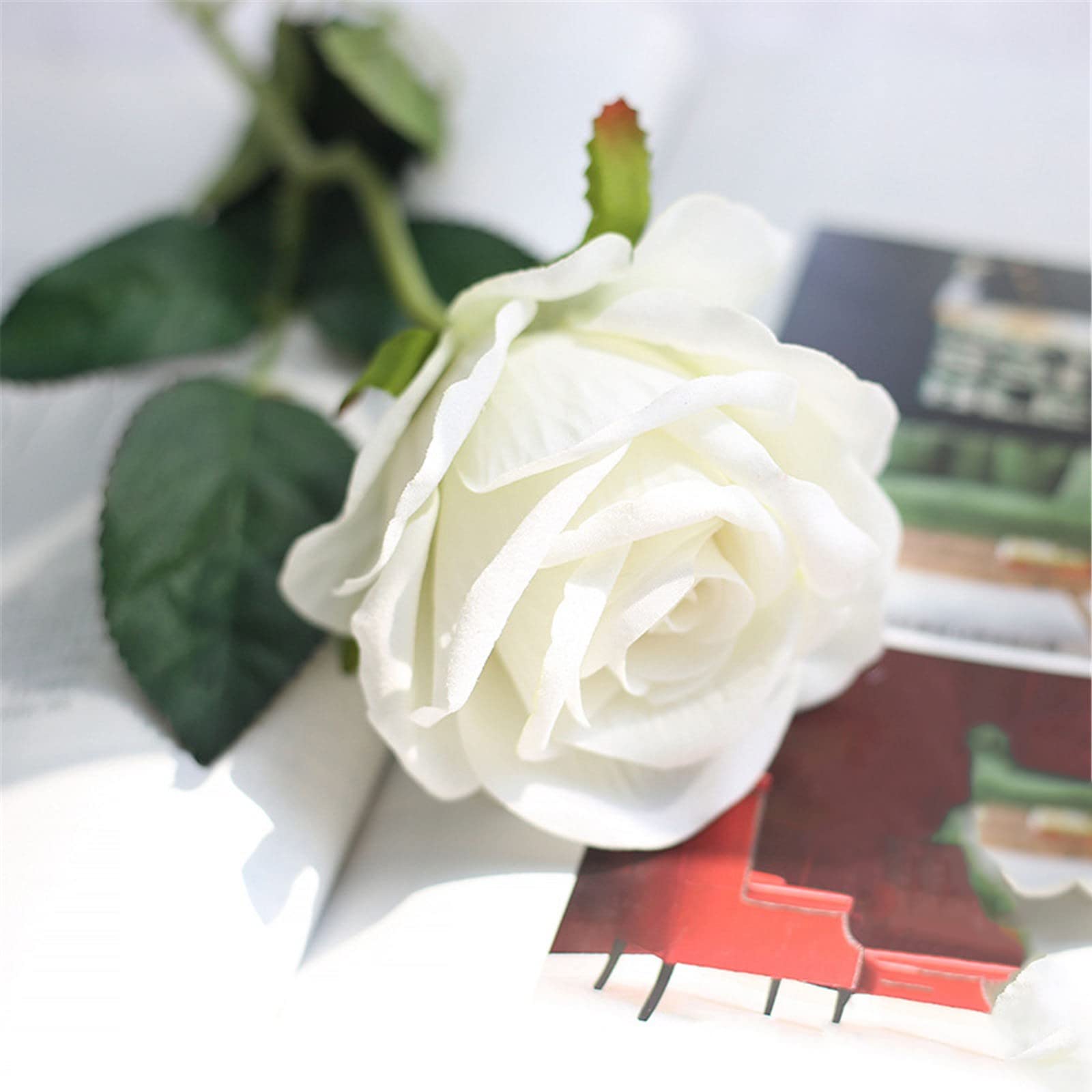 MILAX Artificial Silk Rose Flowers - Pink Fake Floral Bouquet for Wedding, Home Decor, Party Centerpieces - Realistic Simulation Roses Hand-Tied Arrangement (One Size) - Perfect for Bridal Shower, Table Decorations & Gift Giving