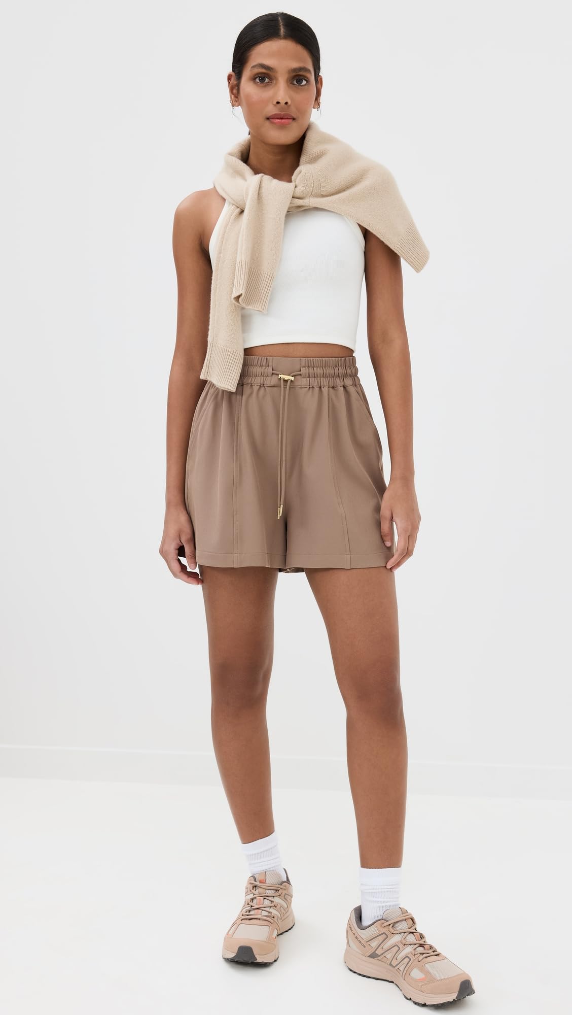 Varley Women's Barket Woven Shorts - Comfortable High Waisted Summer Shorts for Women | Perfect for Yoga, Beach, and Casual Outings