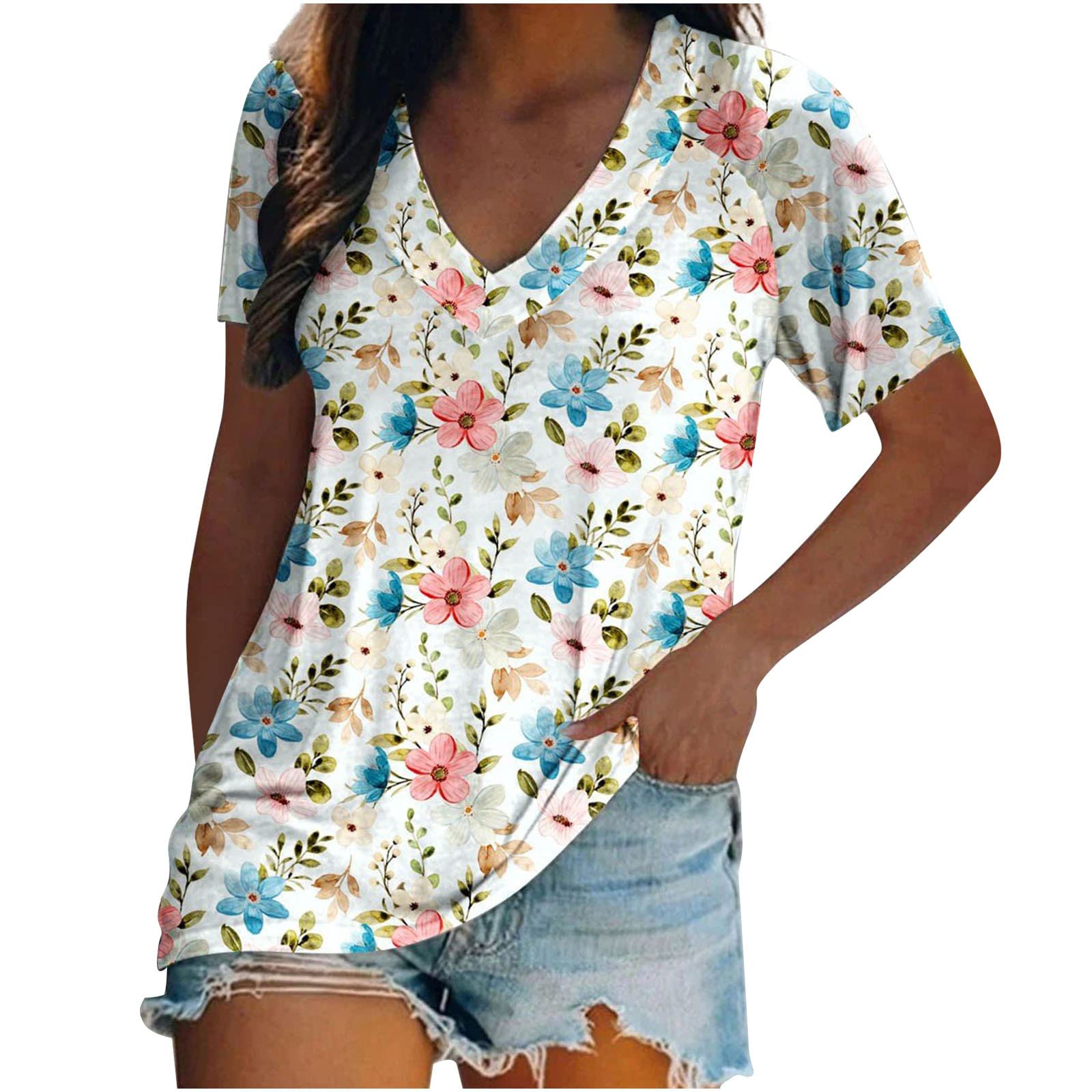 Women's Sexy Short Sleeve Tunic Tops - Summer T-Shirts for Leggings & Casual Outfits | Perfect for Yoga, Beach & Everyday Wear