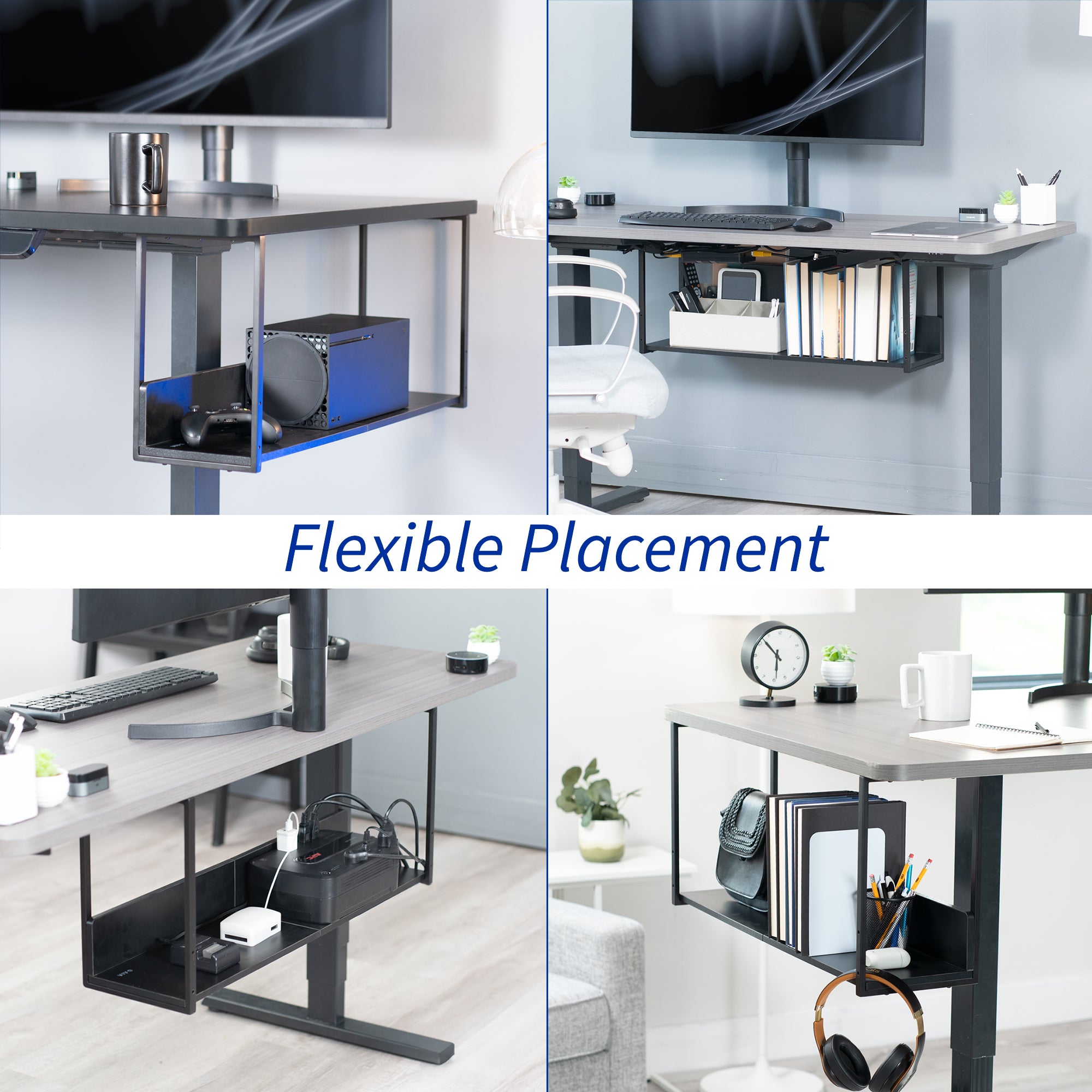 30-Inch Under Desk Shelf Organizer - Space Saving Storage for Office, Home & Dorm - Perfect for Files, Books & Office Supplies