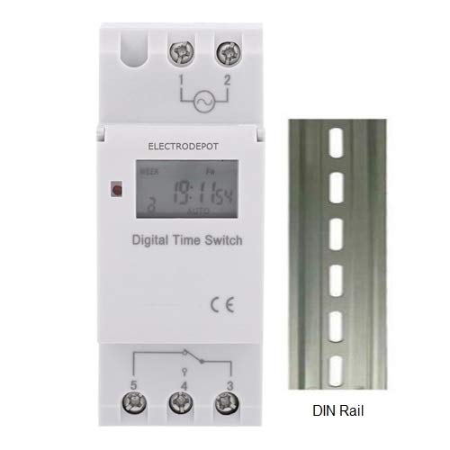7-Day Programmable 24V 16A DIN Rail Timer Relay Switch - 1 Channel for Home Automation & Industrial Control Systems