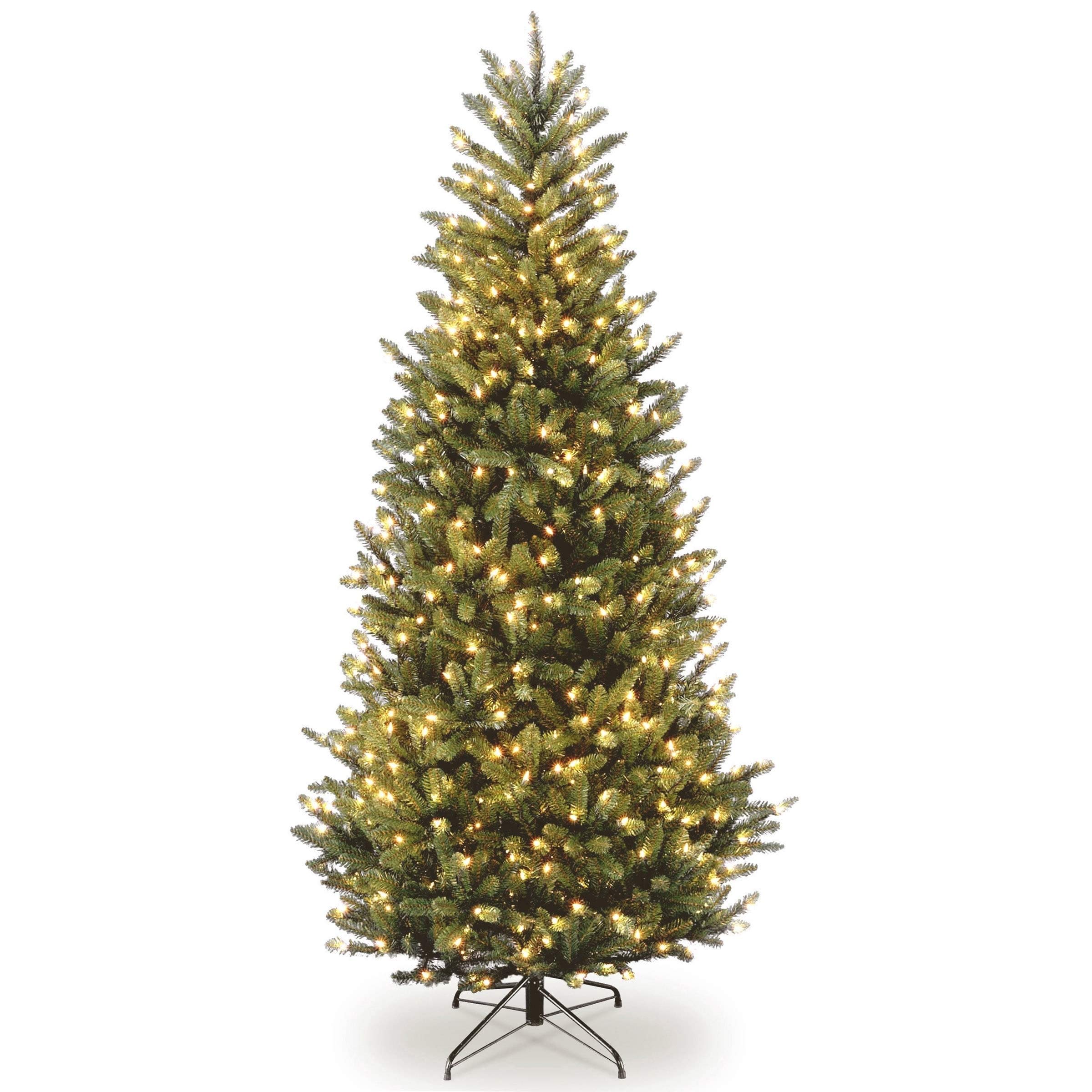 9ft Slim Fir Christmas Tree with Clear Lights - Holiday Home Decor