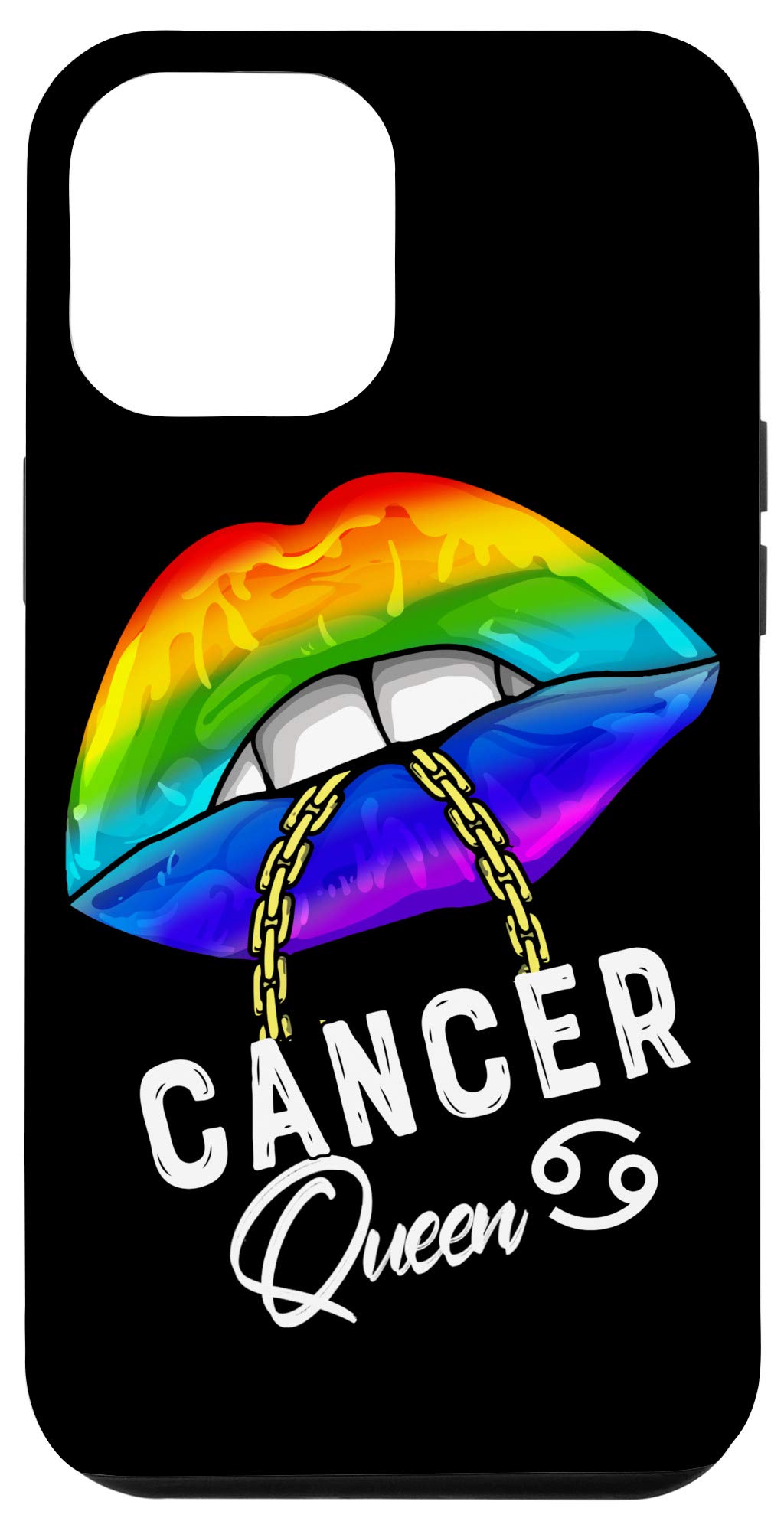 iPhone 12 Pro Max Case - LGBTQ+ Pride Rainbow Design with Zodiac & Lip Art - Support Cancer Awareness | Perfect for Pride Month, LGBTQ Events & Daily Protection