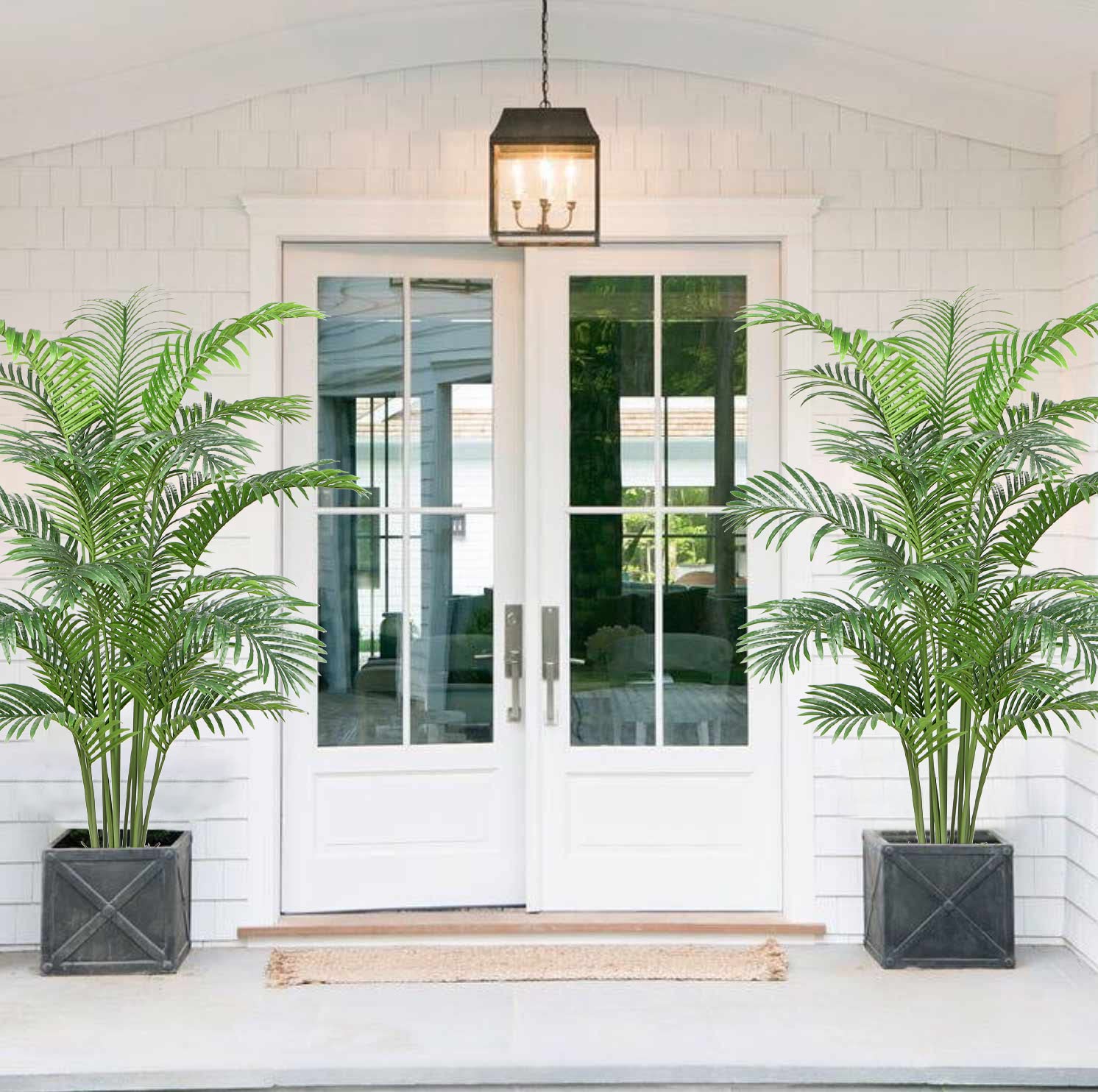 7FT Artificial Areca Palm Tree with 21 Trunks - Real Touch Faux Tropical Plant in Pot for Indoor & Outdoor Decor - Perfect for Home, Office, Living Room, Patio, and Garden Landscaping