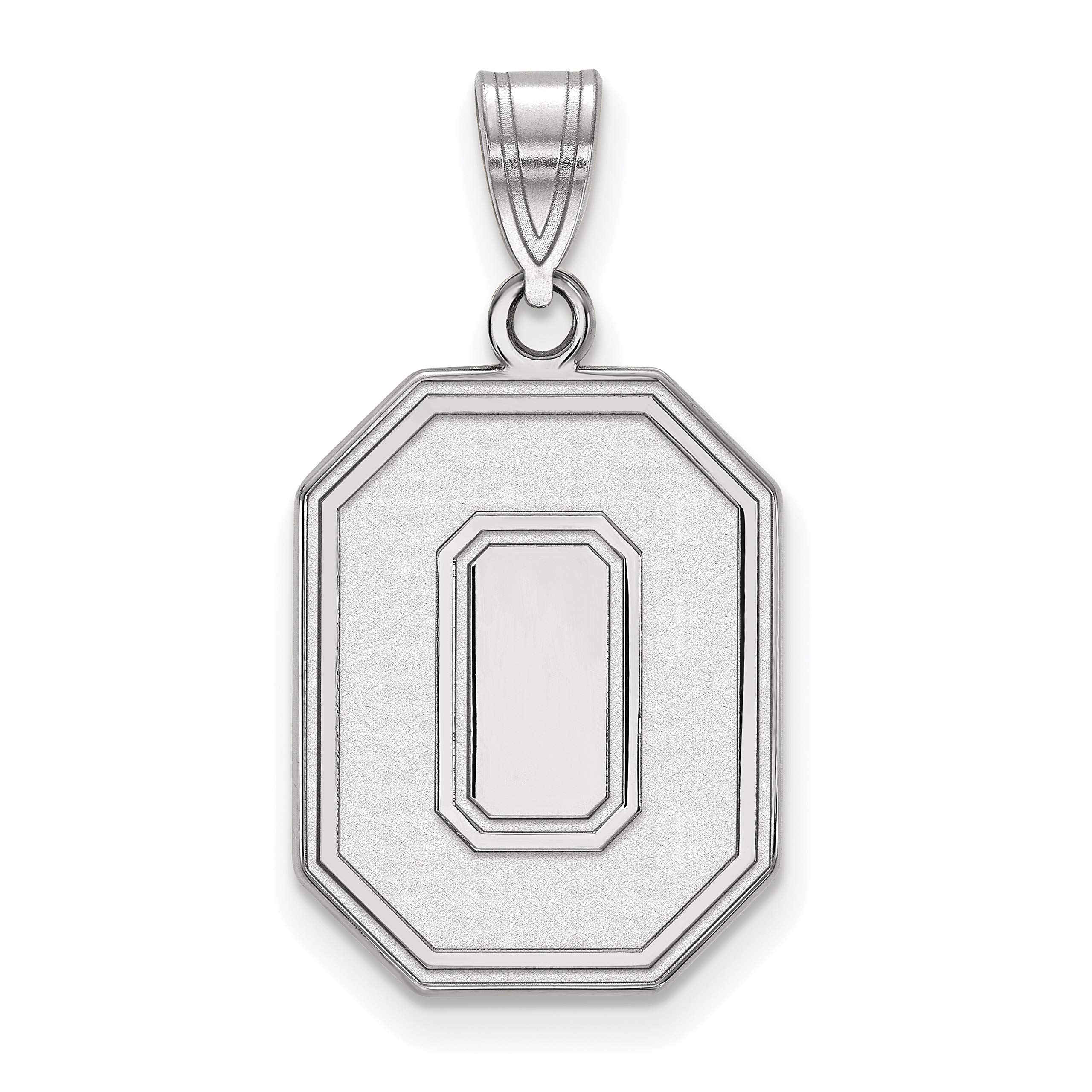 10K White Gold Ohio State University Buckeyes Logo Pendant Necklace - Perfect for Alumni, Graduation Gifts & Game Day Jewelry