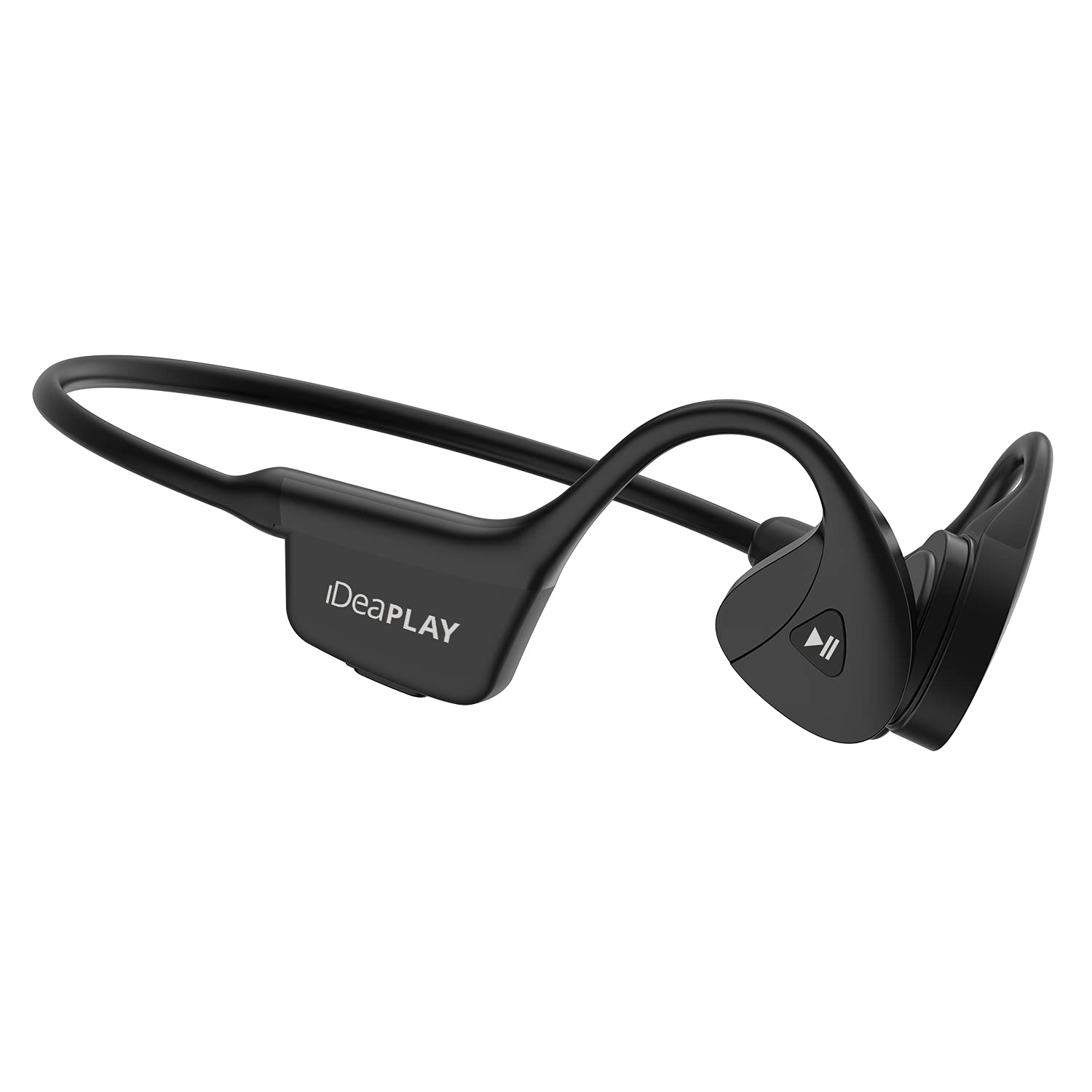 **IDEAPLAY Bone Conduction Open Ear Wireless Headphones - Bluetooth 5.1, IP55 Sweatproof, Built-in Mic - Perfect for Running, Cycling, Hiking, Workout & Office Use (Black)**