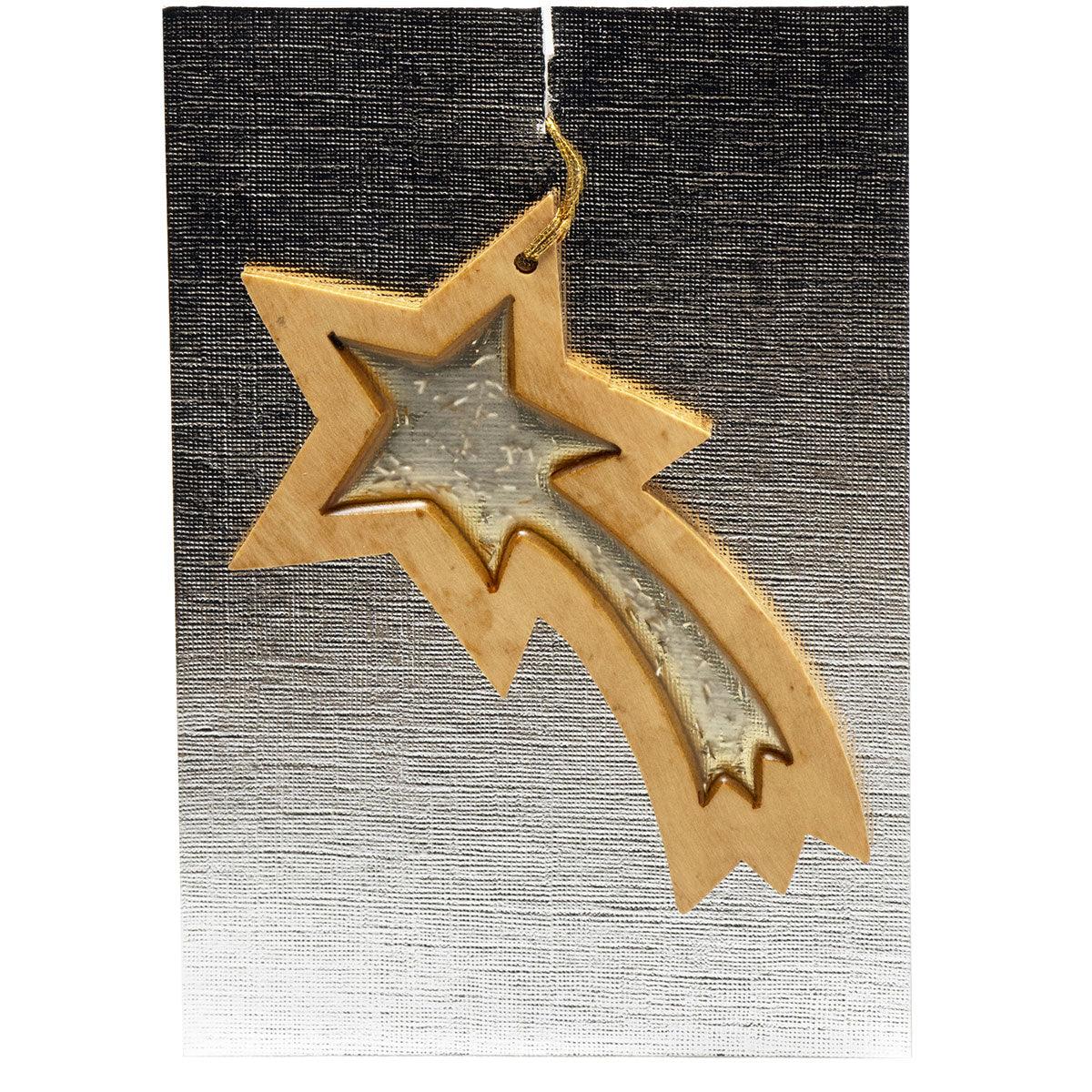 Handmade Olive Wood Christmas Ornament - Star of Bethlehem Nativity Scene Decor (White) | Perfect for Holiday Tree Decorations, Gift Giving & Nativity Displays
