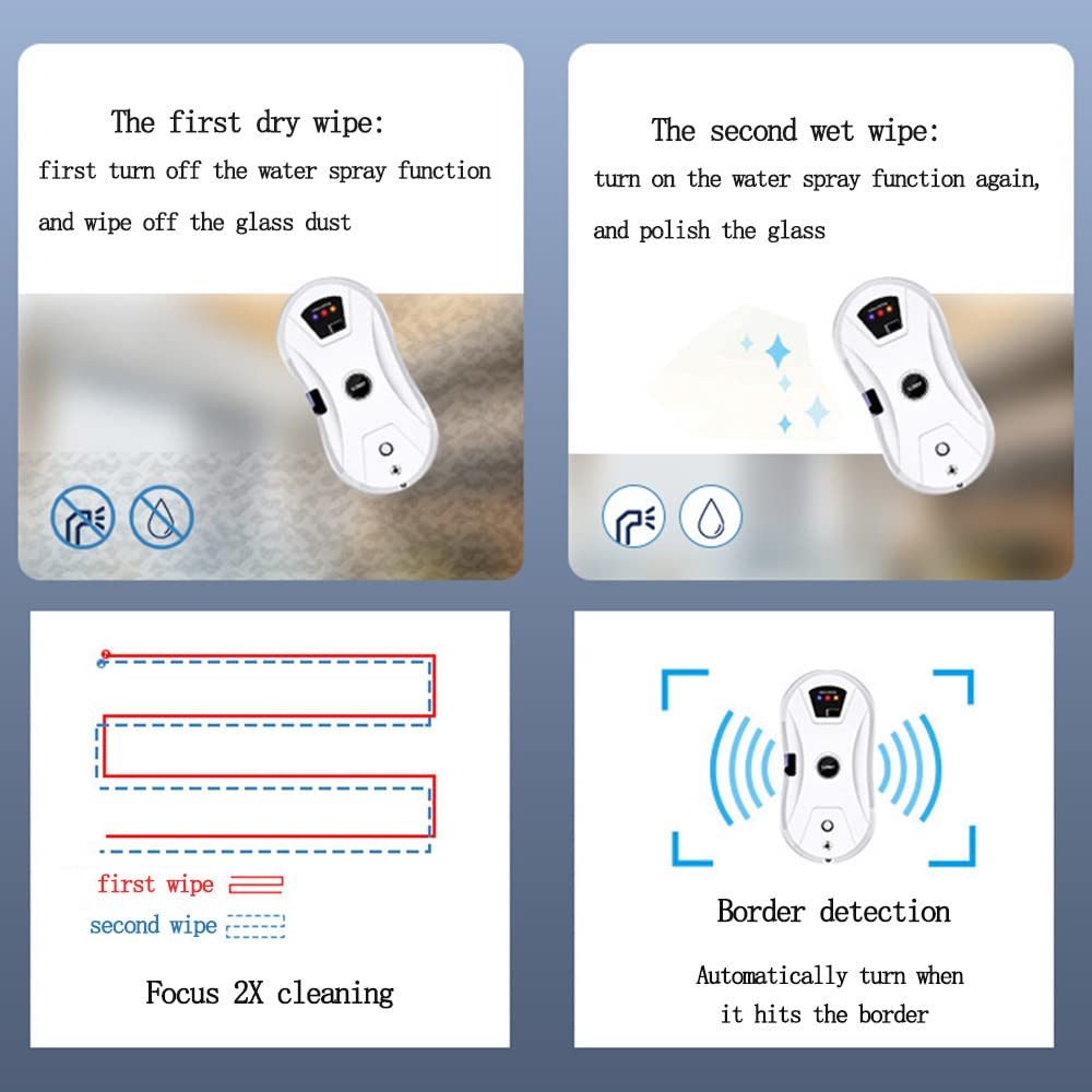 Smart Window Cleaning Robot with Remote Control - Automatic Glass Cleaner for Indoor & Outdoor Use - Ideal for Homes, Offices, and High-Rise Buildings (Australian Version)