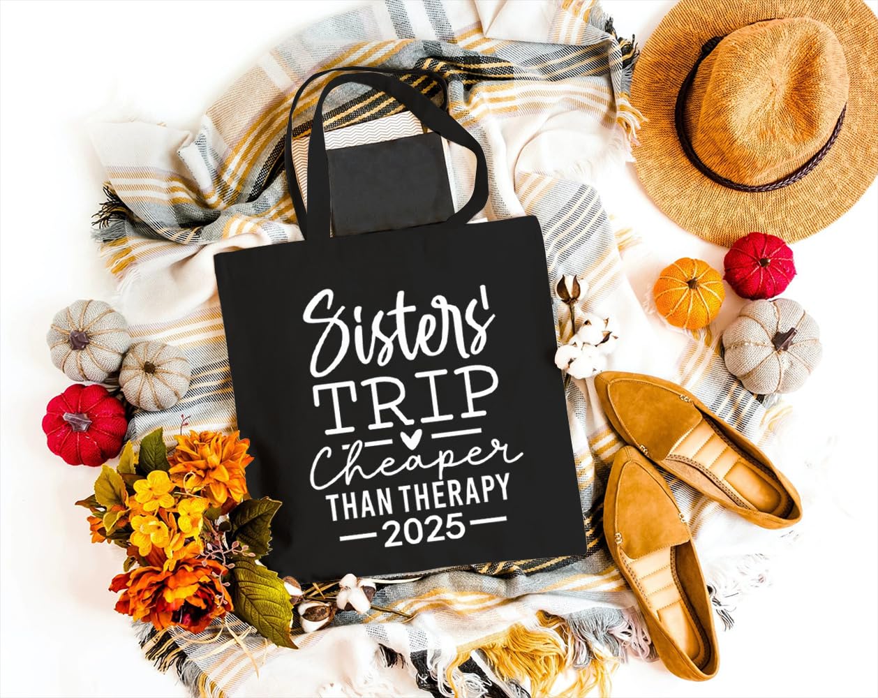 Stylish Canvas Tote Bag for Women - Eco-Friendly Reusable Grocery Shoulder Bag - Perfect for Shopping, Beach Trips & Sister Outings - Cheaper Than Therapy 2025 - Great for Daily Use, Work Commute & Weekend Getaways