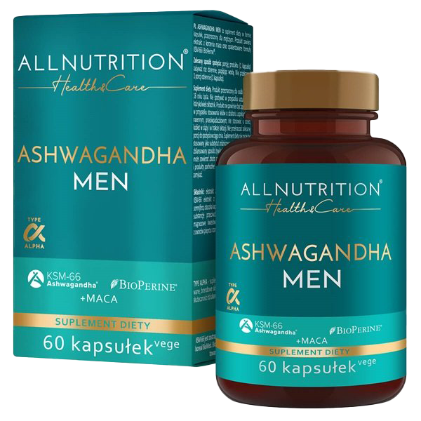 Allnutrition Ashwagandha Supplement for Men - 60 Vegan Capsules - Stress Relief, Energy & Vitality Support - Perfect for Workout Recovery & Daily Wellness