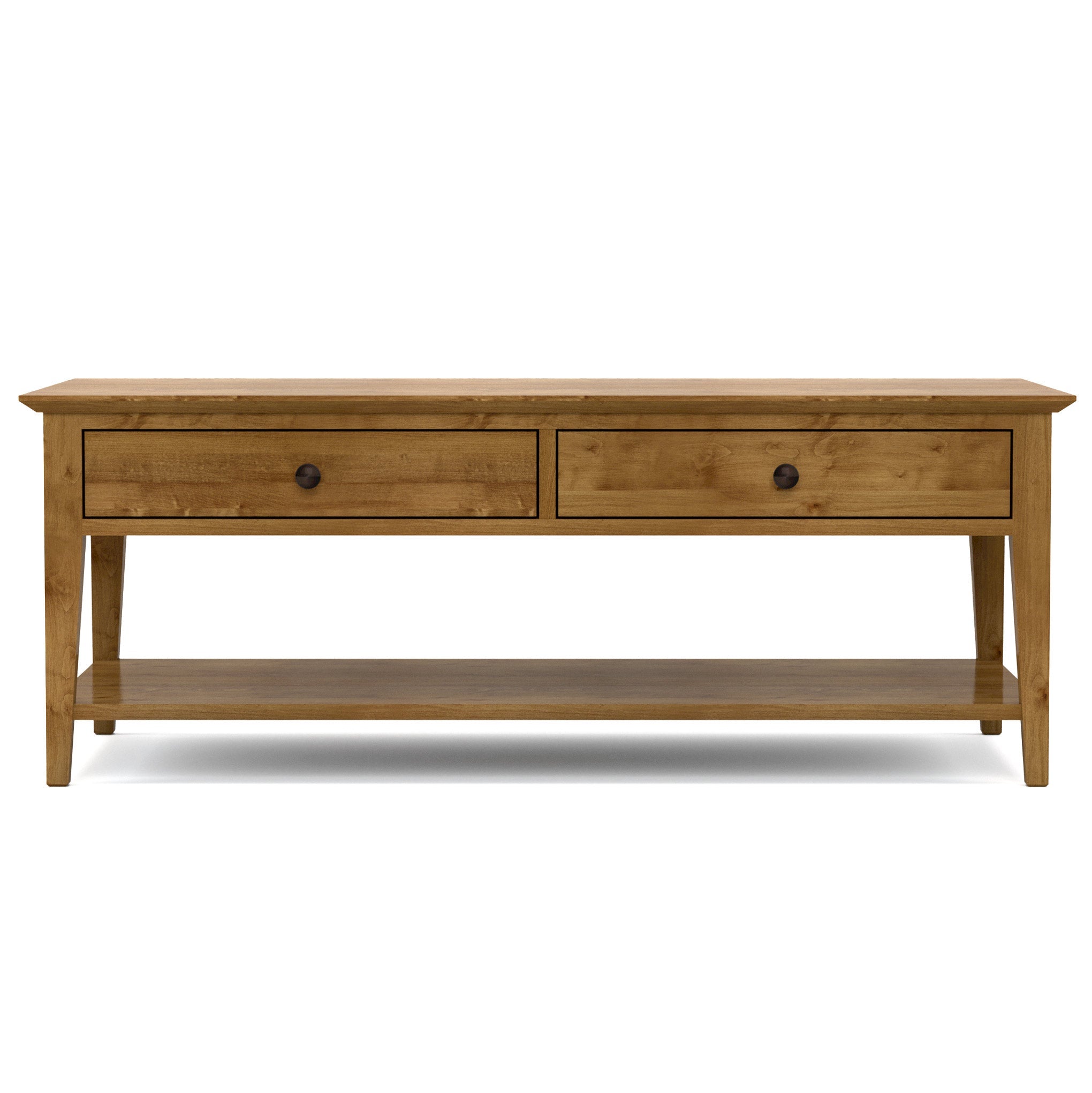 Modern Rectangular Coffee Table - Solid Wood Gable Road Design for Living Room, Home Decor & Office Use