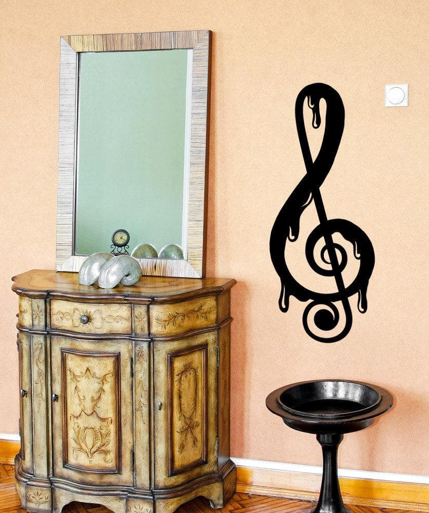 Vinyl Wall Decal Sticker - Drip Music Note Decorative Wall Art for Bedroom, Living Room, Nursery | Removable & Reusable Home Decor #OS_MB925