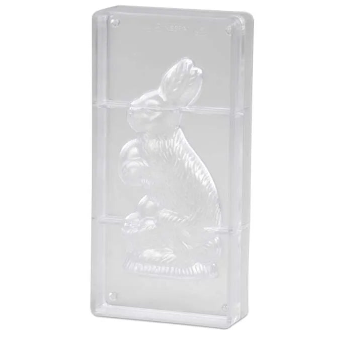 Easter Rabbit with Egg Basket 2-Piece Silicone Mold - Perfect for DIY Chocolate, Candy, and Soap Making at Home
