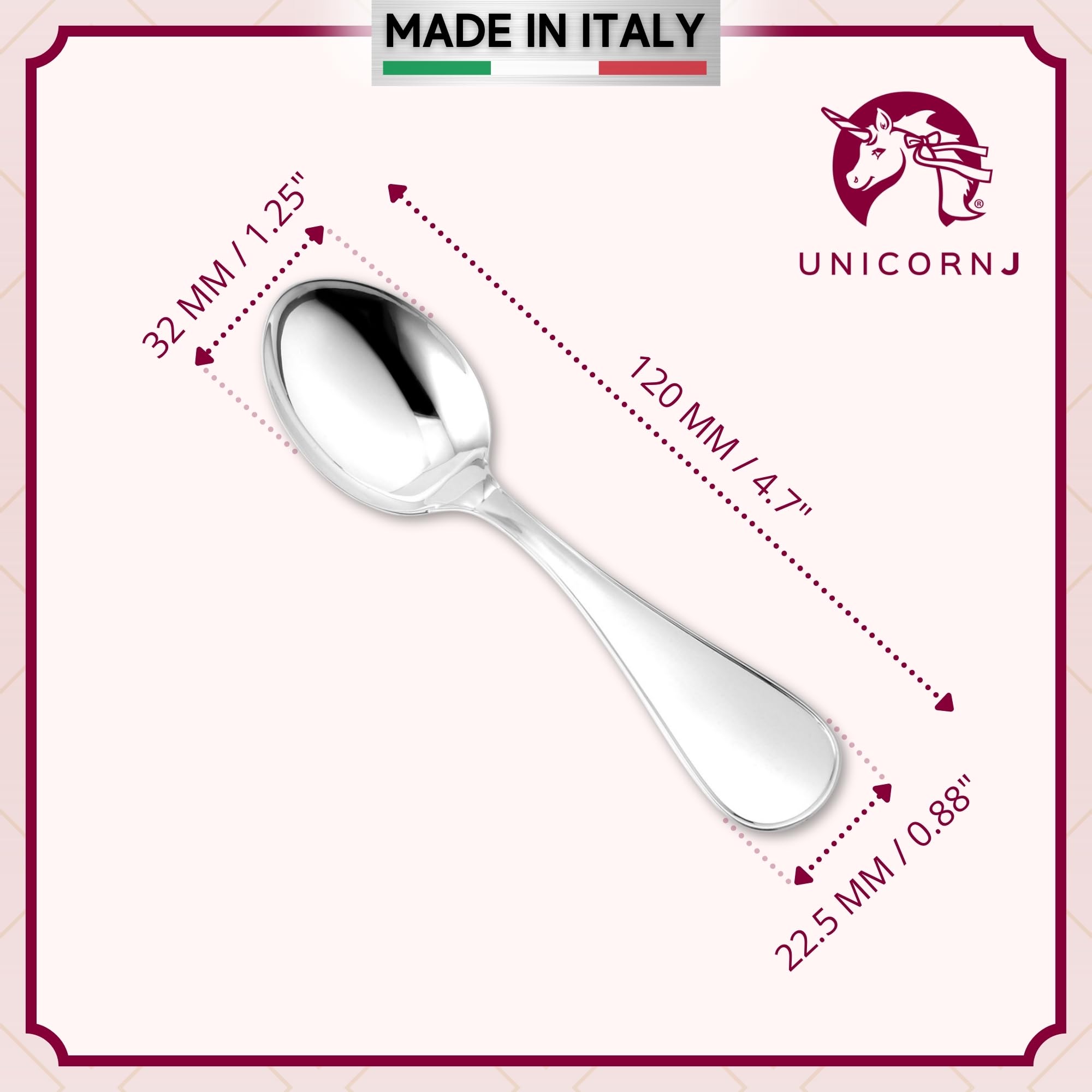 Sterling Silver Baby Spoon and Fork Set - Engravable Personalized Gift for Newborns | Elegant Keepsake with Gift Box | Perfect for Christening, Baby Showers & 1st Birthday | Handcrafted in Italy