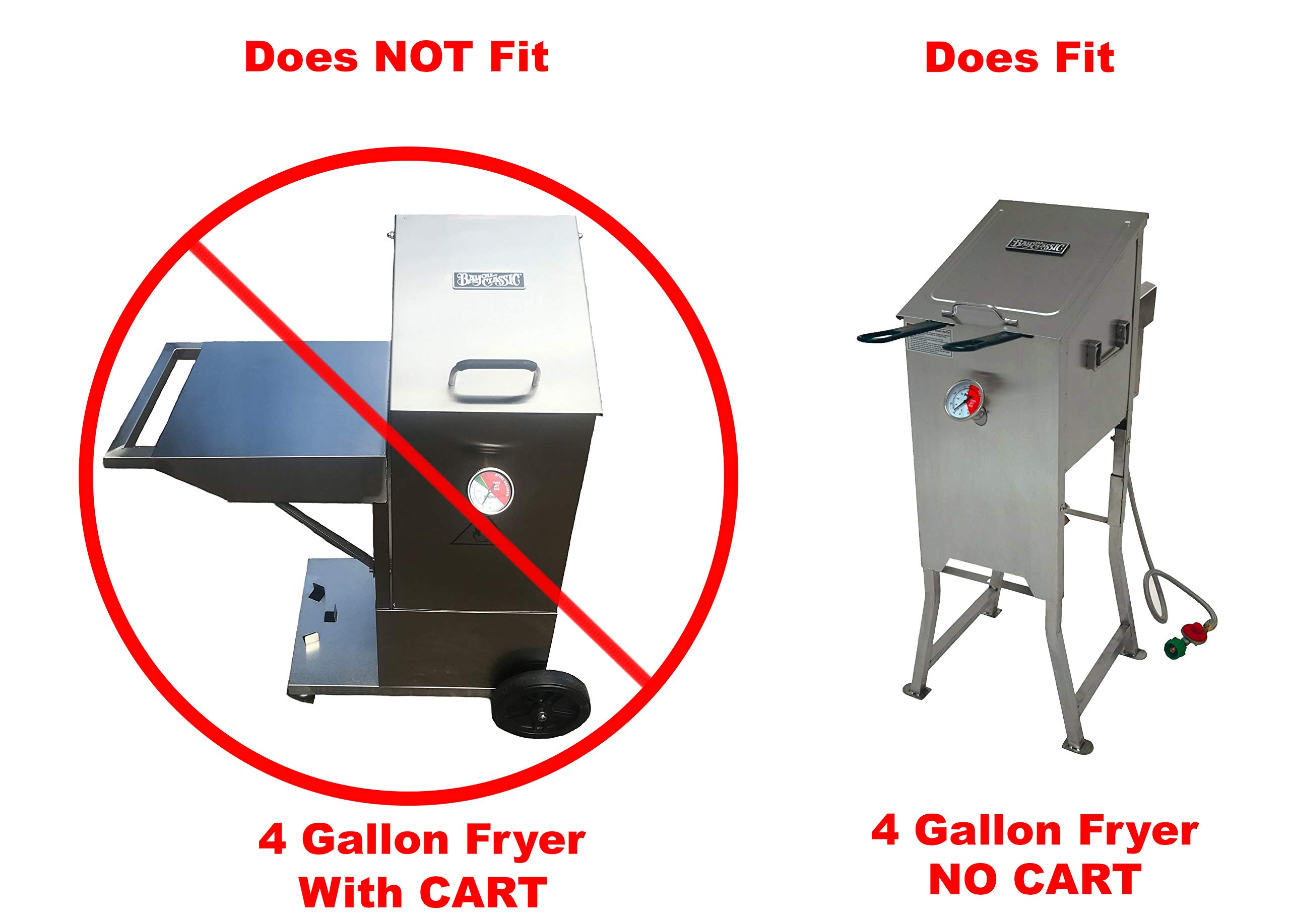 Bayou Classic 700-701 Canvas Cover for 4 Gallon Deep Fryer (Without Side Cart) - Heavy Duty Weatherproof Protection - Made in USA - Perfect for Outdoor Cooking, Backyard BBQs & Commercial Kitchens
