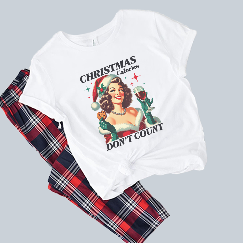 Christmas Calories Women's Holiday Pajama Set - Cozy Flannel Sleepwear for Festive Nights & Winter Relaxation