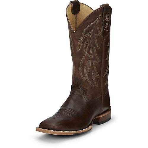 Justin Men's Honkytonkville Western Boots - Wide Square Toe Cowboy Boots for Men - Comfortable & Durable Leather Riding Boots for Country Dancing, Rodeo & Casual Wear