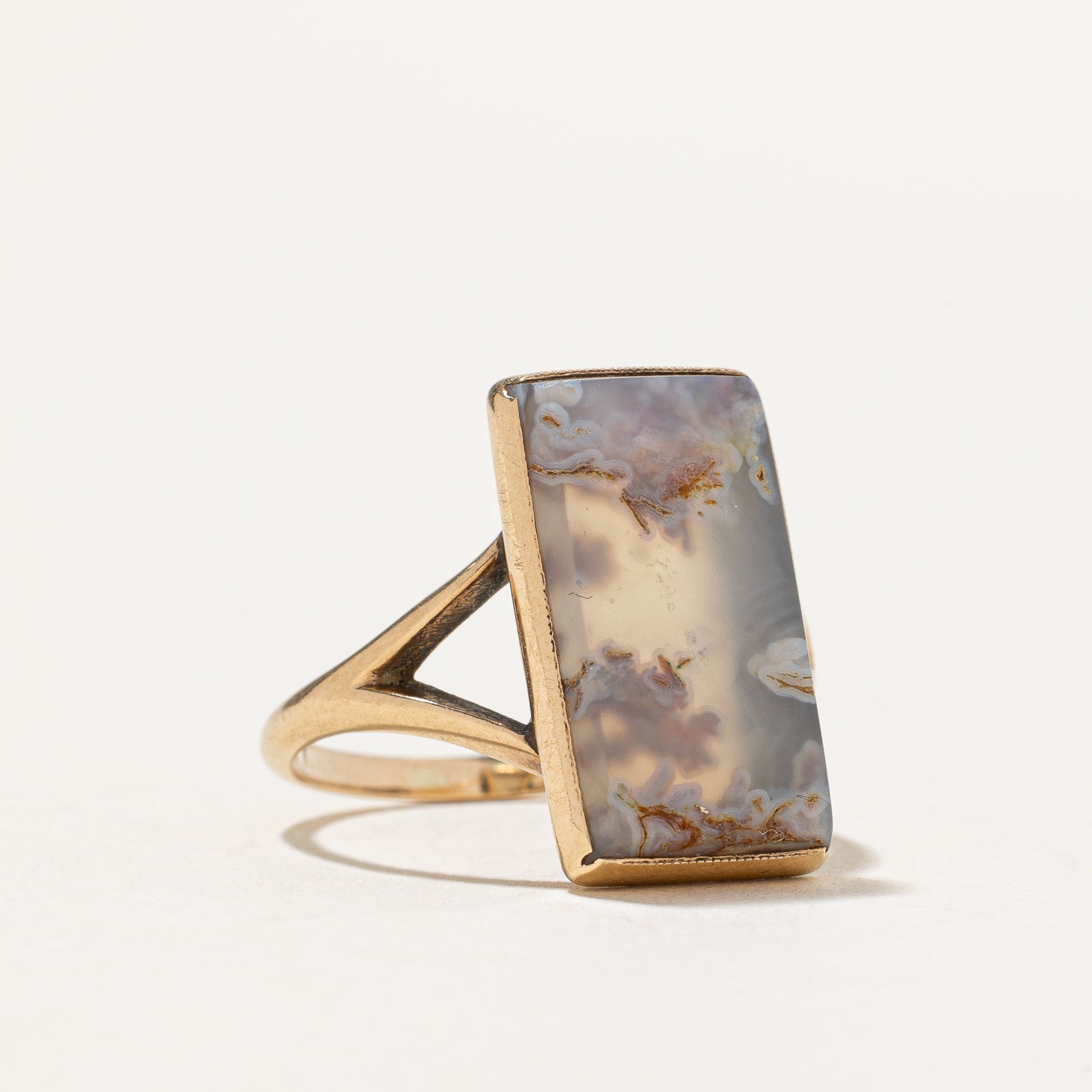 Birks Agate Cocktail Ring - 6.00ct Genuine Stone - Size 6.25 - Elegant Statement Jewelry for Women - Perfect for Parties, Weddings & Special Occasions
