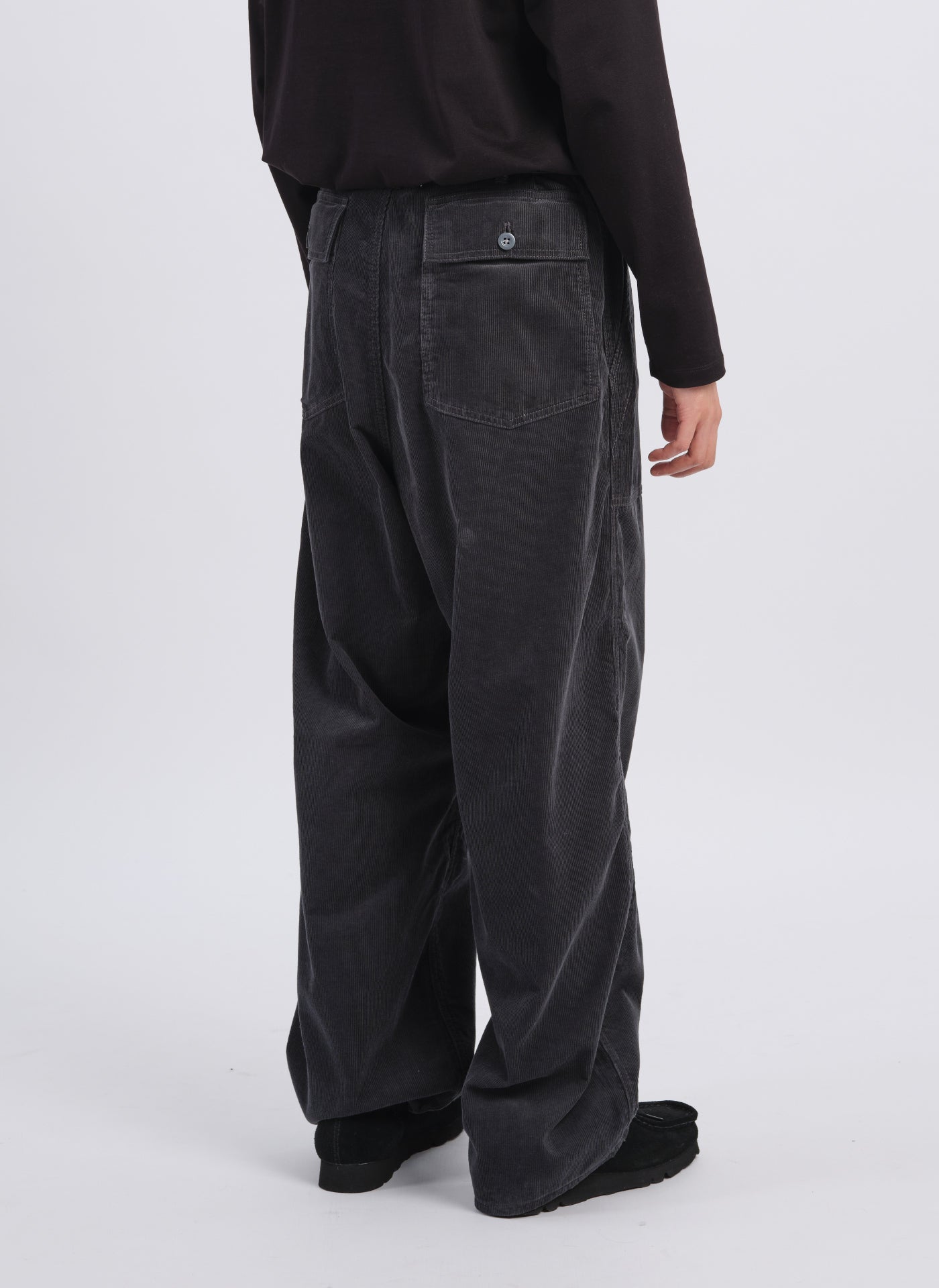 14W Corduroy Wide Tapered Baker Pants for Women - Comfortable High Waisted Work Pants for Baking, Cooking & Casual Wear