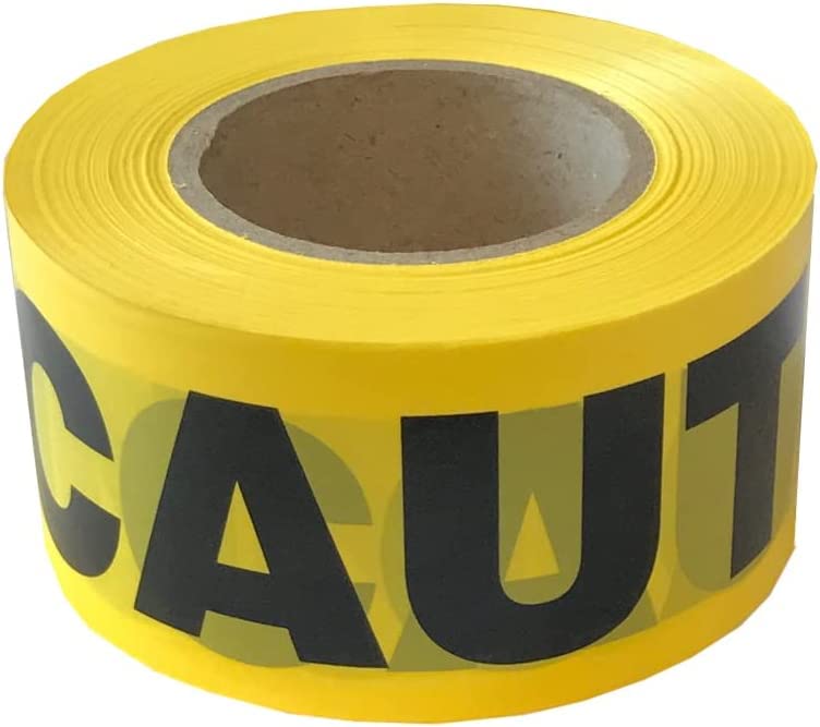 Cordova T40101 4.0-MIL Yellow Caution Barricade Tape - 3 in. x 1000 ft. Bulk Pack (12 Rolls) - Heavy Duty Safety Barrier for Construction Sites, Crime Scenes & Hazard Areas