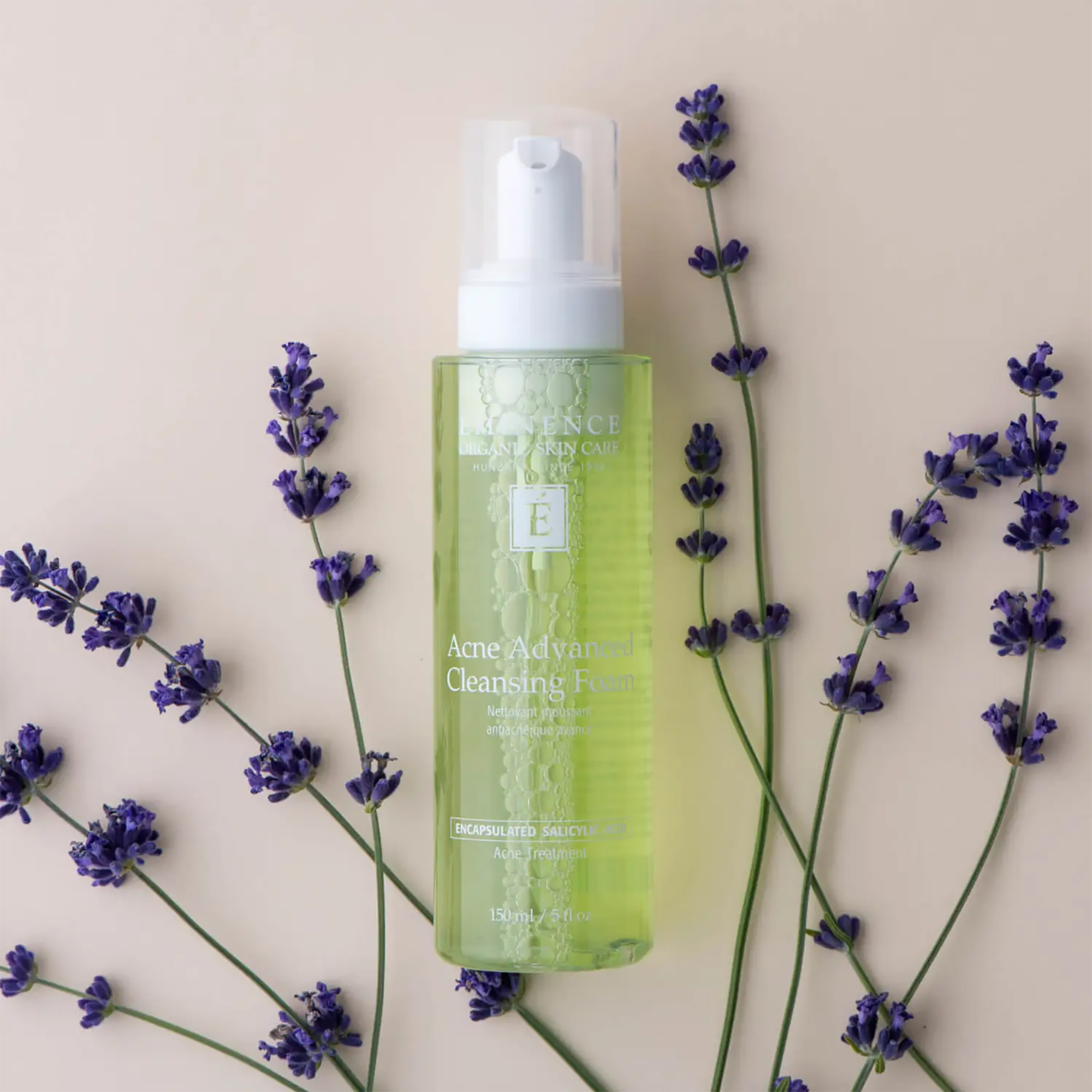 Eminence Organics Acne Advanced Cleansing Foam - Gentle Face Wash for Clear Skin, Organic Ingredients, Oil-Free Formula - Perfect for Daily Skincare Routine & Acne-Prone Skin