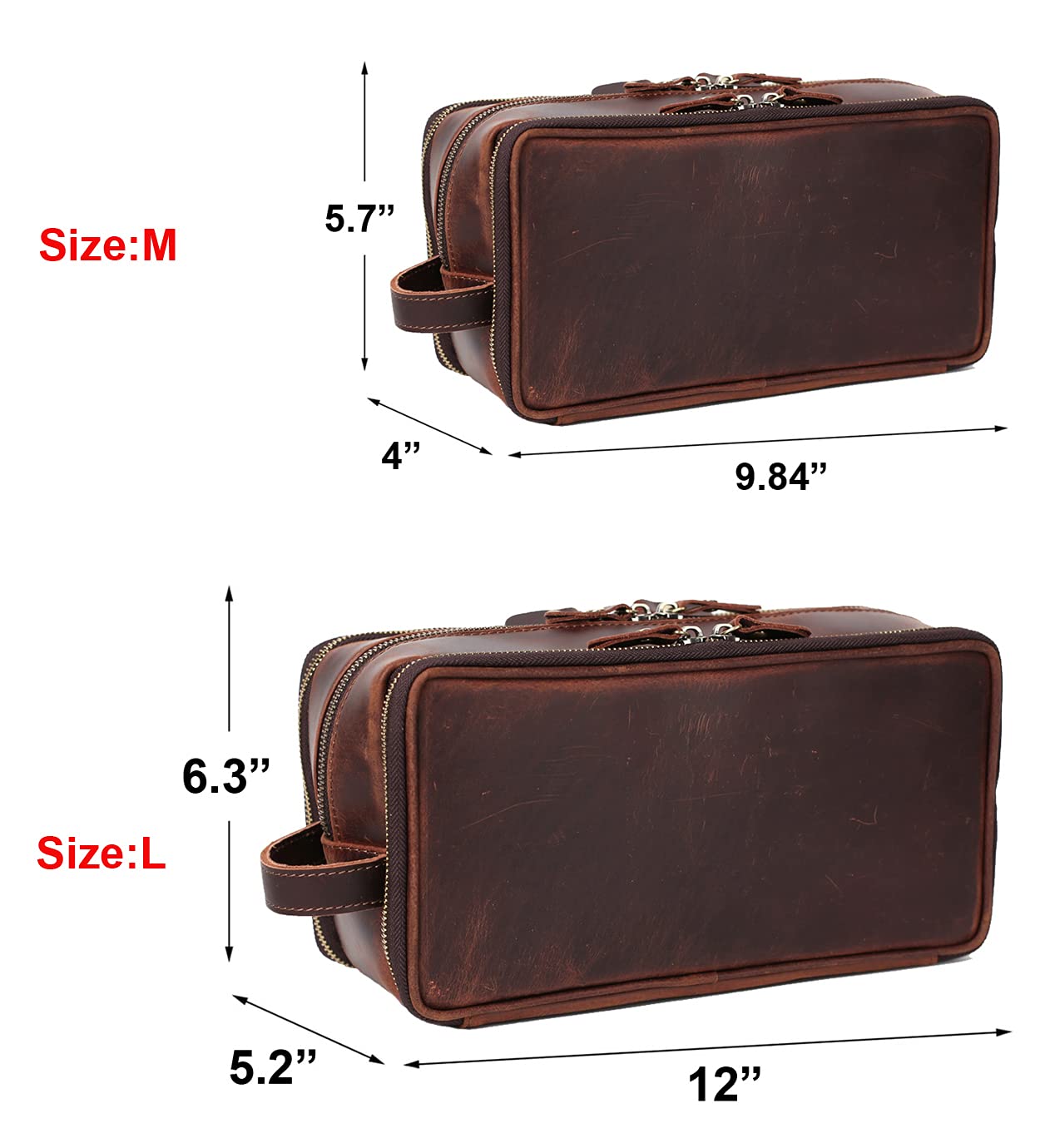 Personalized Leather Toiletry Bag for Men - Premium Travel Shaving Dopp Kit & Cosmetic Organizer - Perfect Wedding Gift for Groomsmen (1/3/6pcs Set) - Ideal for Travel, Business Trips & Bathroom Storage
